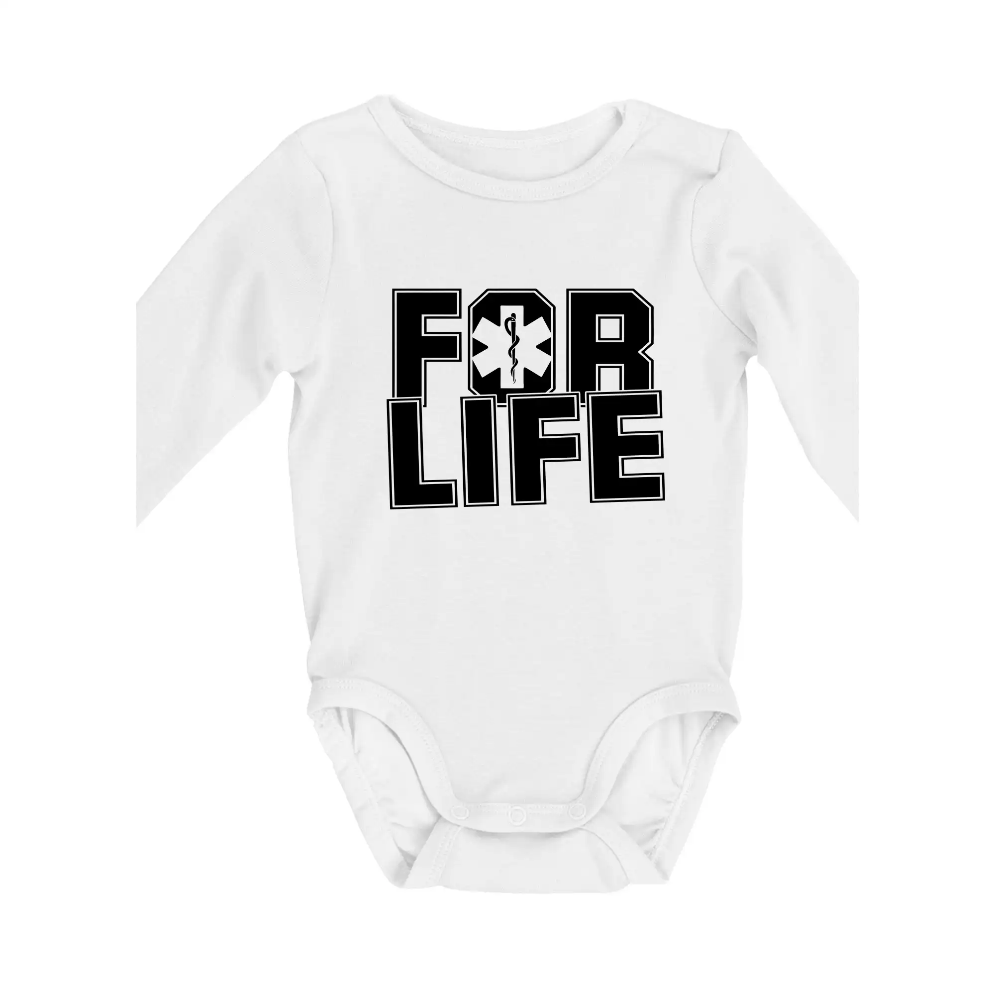 Tričká a mikiny pre záchranárov a lekárov - Kvalitné oblečenie pre zdravotníkov - For Life - Body dojčenské s dlhým rukávom