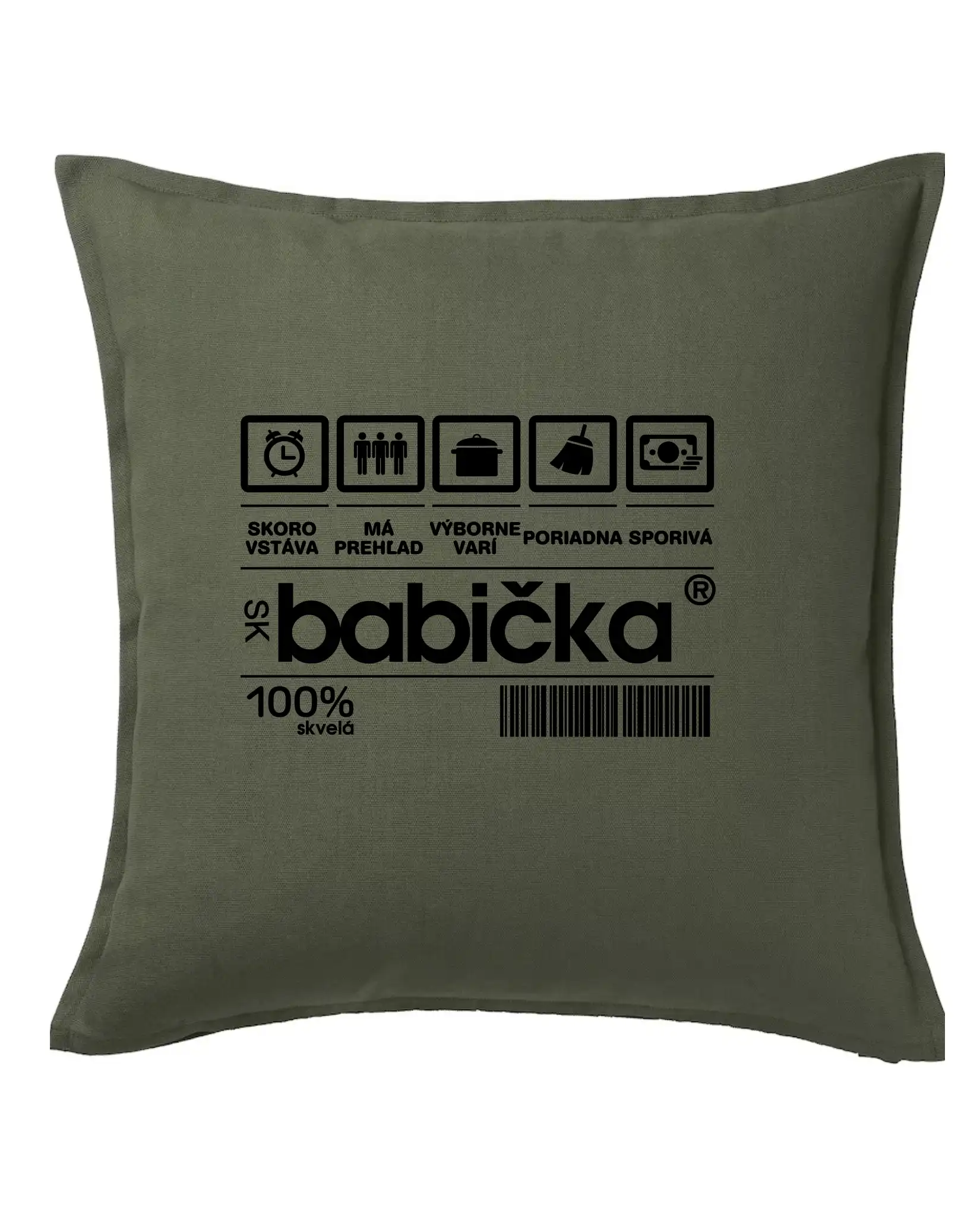 Tričká a mikiny pre babičku - Čiarový kód - Dedko/Babicka - Vankúš 50x50