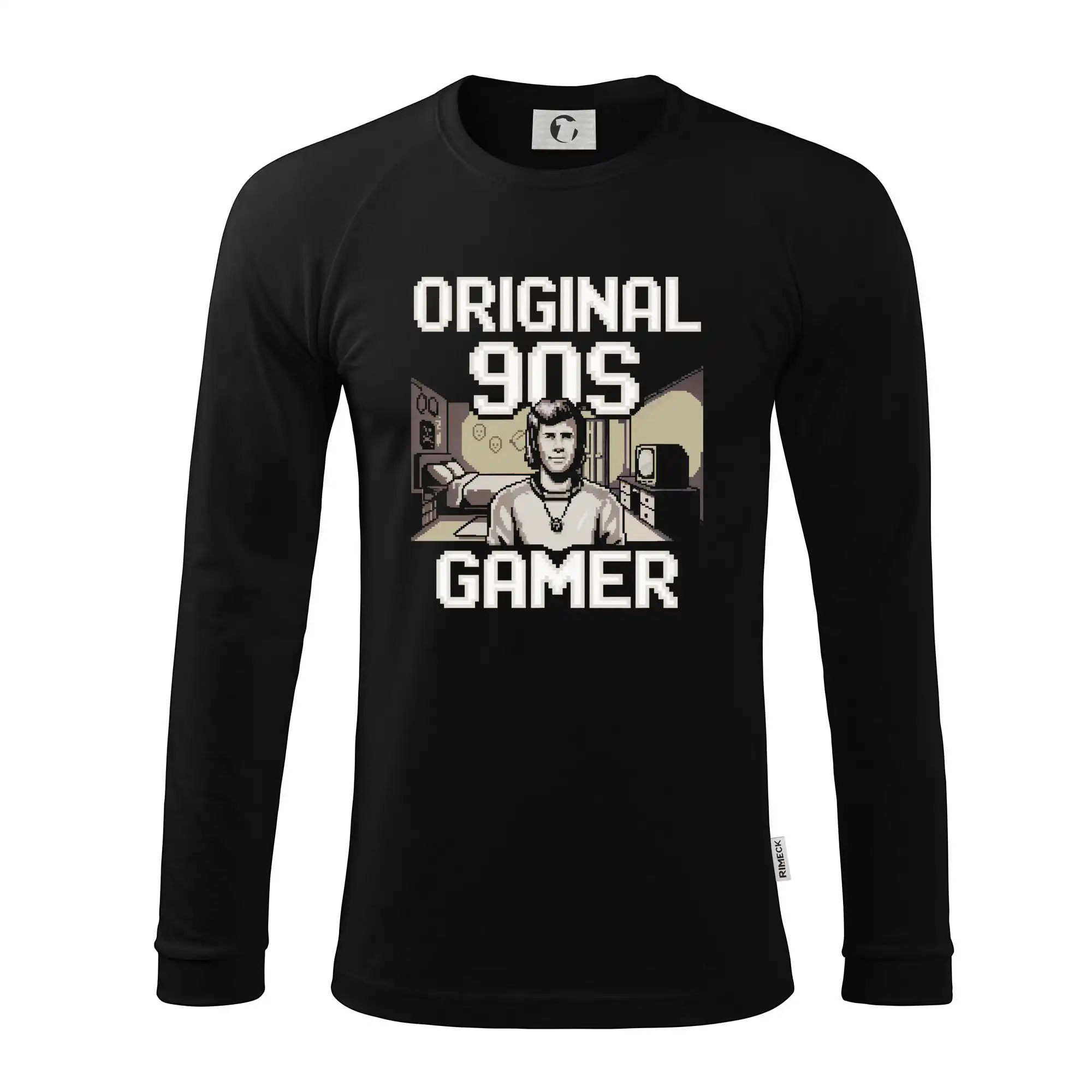 Tričká pre ajťákov - Original 90s gamer - béžový - Pánske tričko s dlhým rukávom LS130