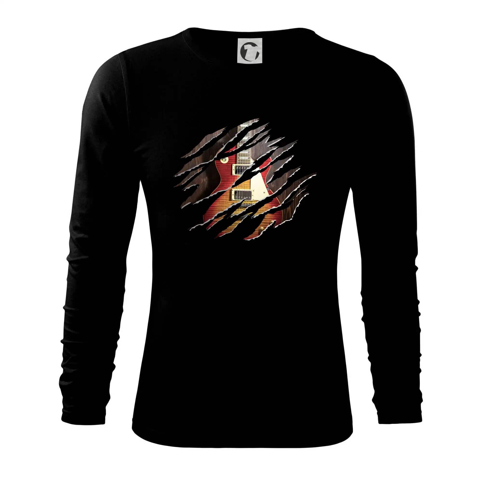 Roztrhnuté triko - gitara elektrická drevená - Tričko s dlhým rukávom FIT-T long sleeve