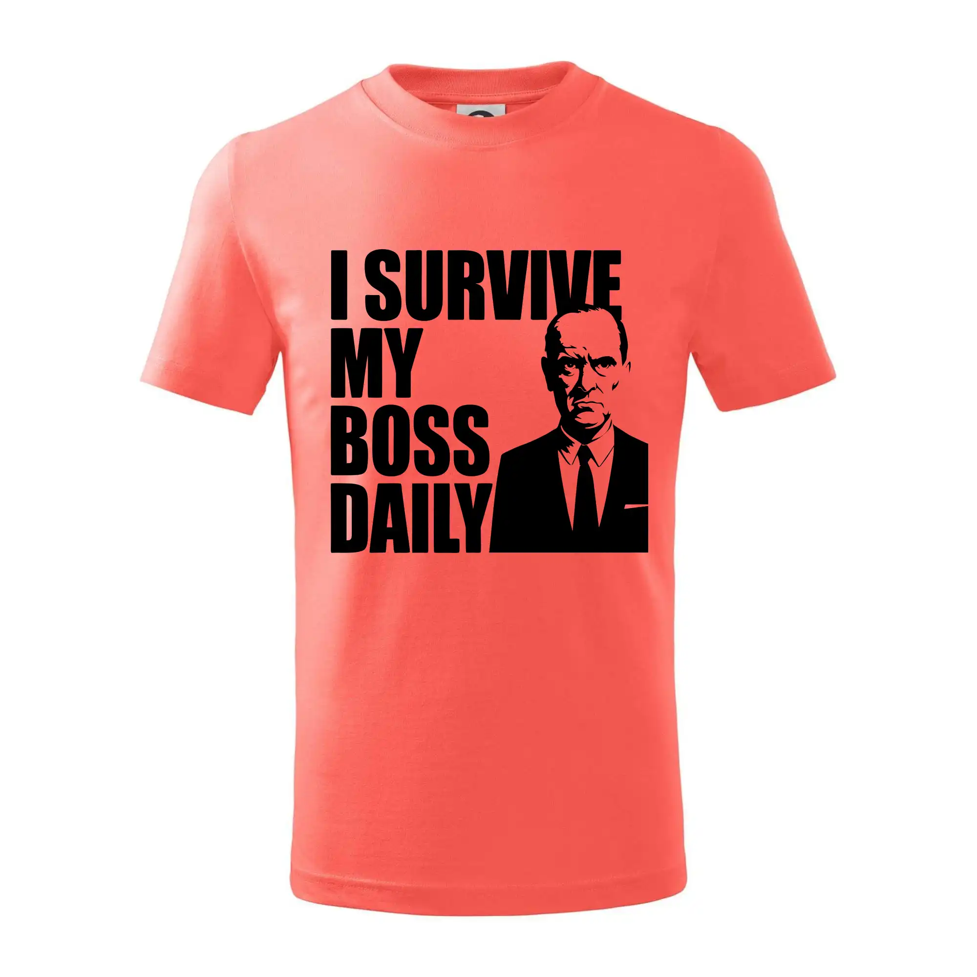 Vtipné tričká do práce - I survive my boss daily - Tričko detské bavlnené