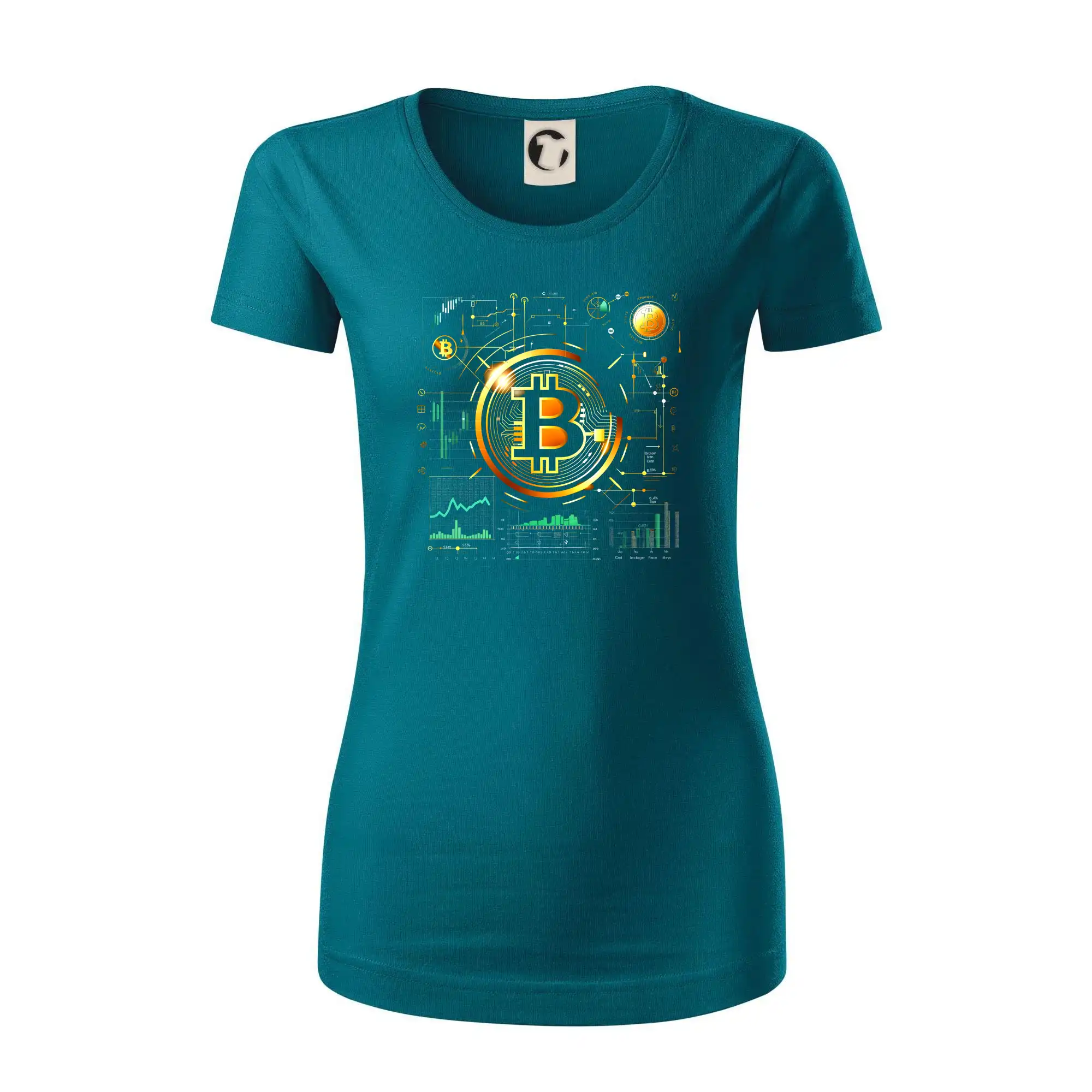 Bitcoin logo s grafy