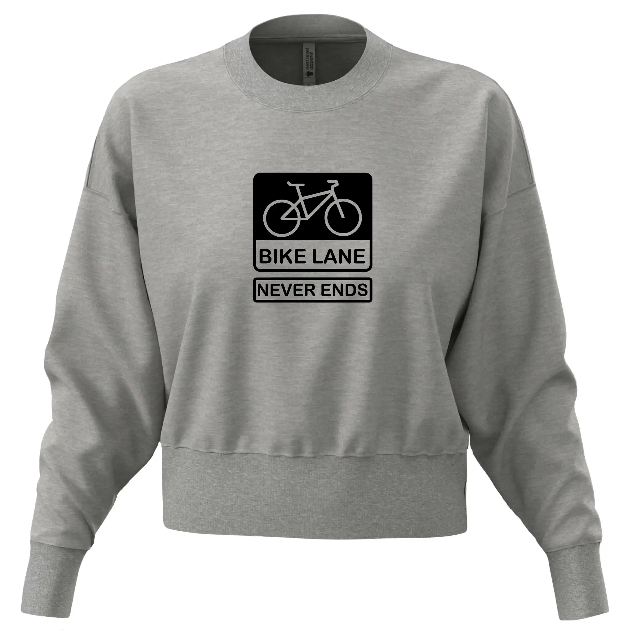 Tričko ako darček pre cyklistu - Bike lane - Mikina oversize crop OVERSIZE