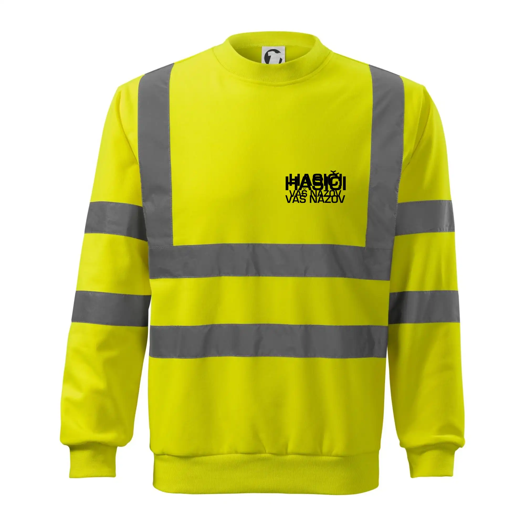 Originálne tričká pre hasičov - Hasič postava - vlastný názov - Reflexná mikina