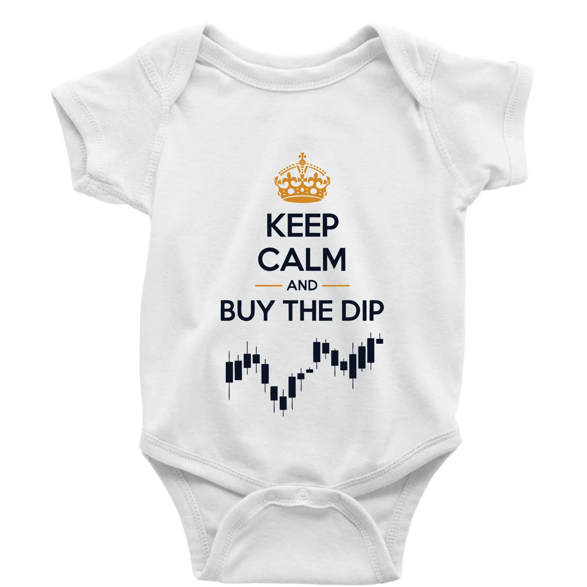 Keep Calm and Buy the Dip - koruna a graf - Body dojčenské s krátkym rukávom