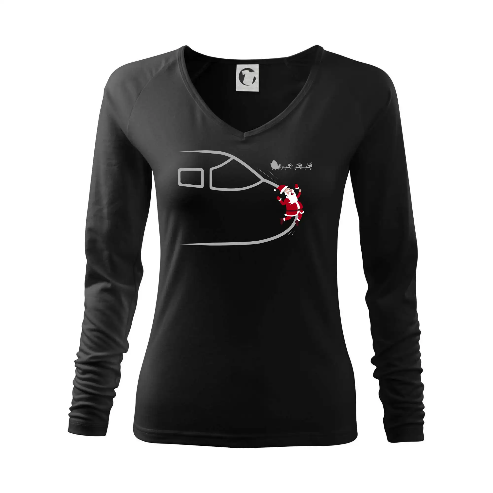 Vianočné tričká - Santa a lietadlo (Hana-creative) - Tričko dámske Elegance