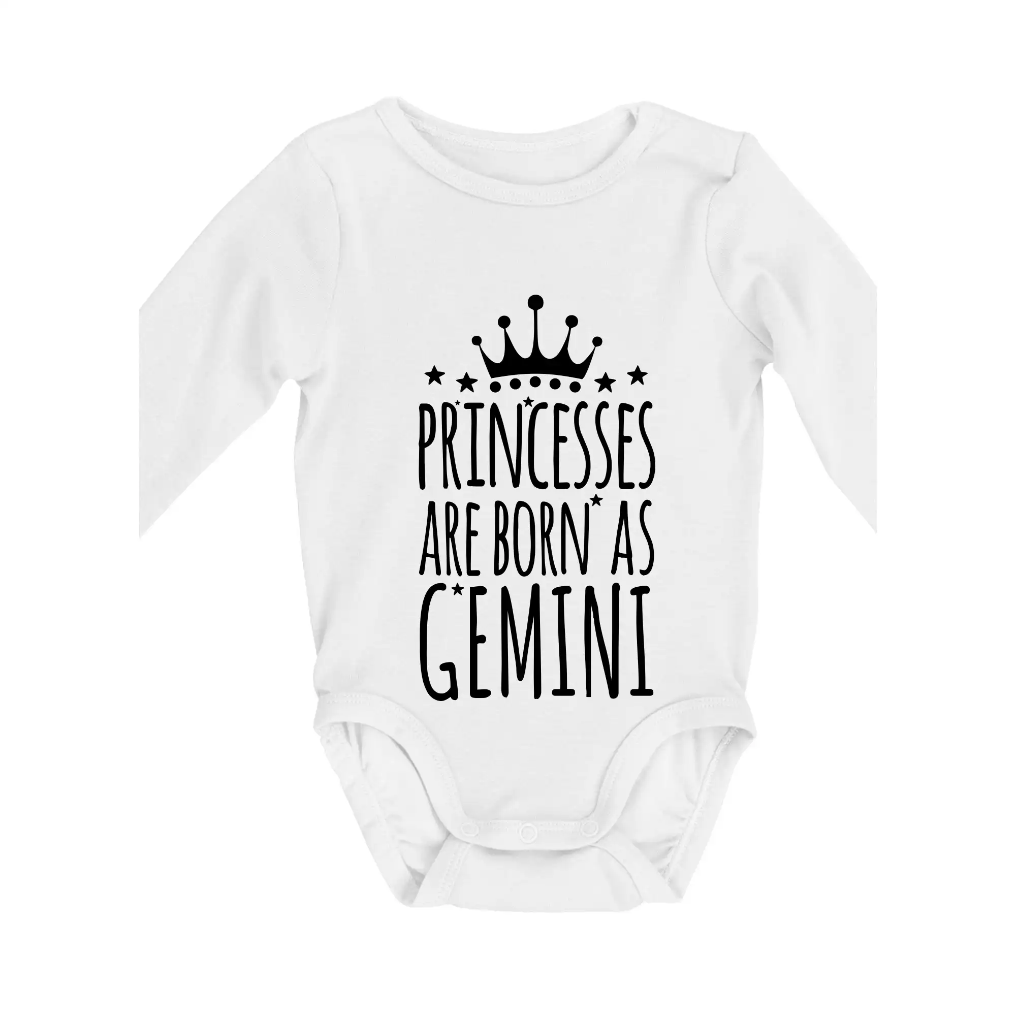 Tričká blíženci - Princesses are born as Gemini - Blíženci - Body dojčenské s dlhým rukávom