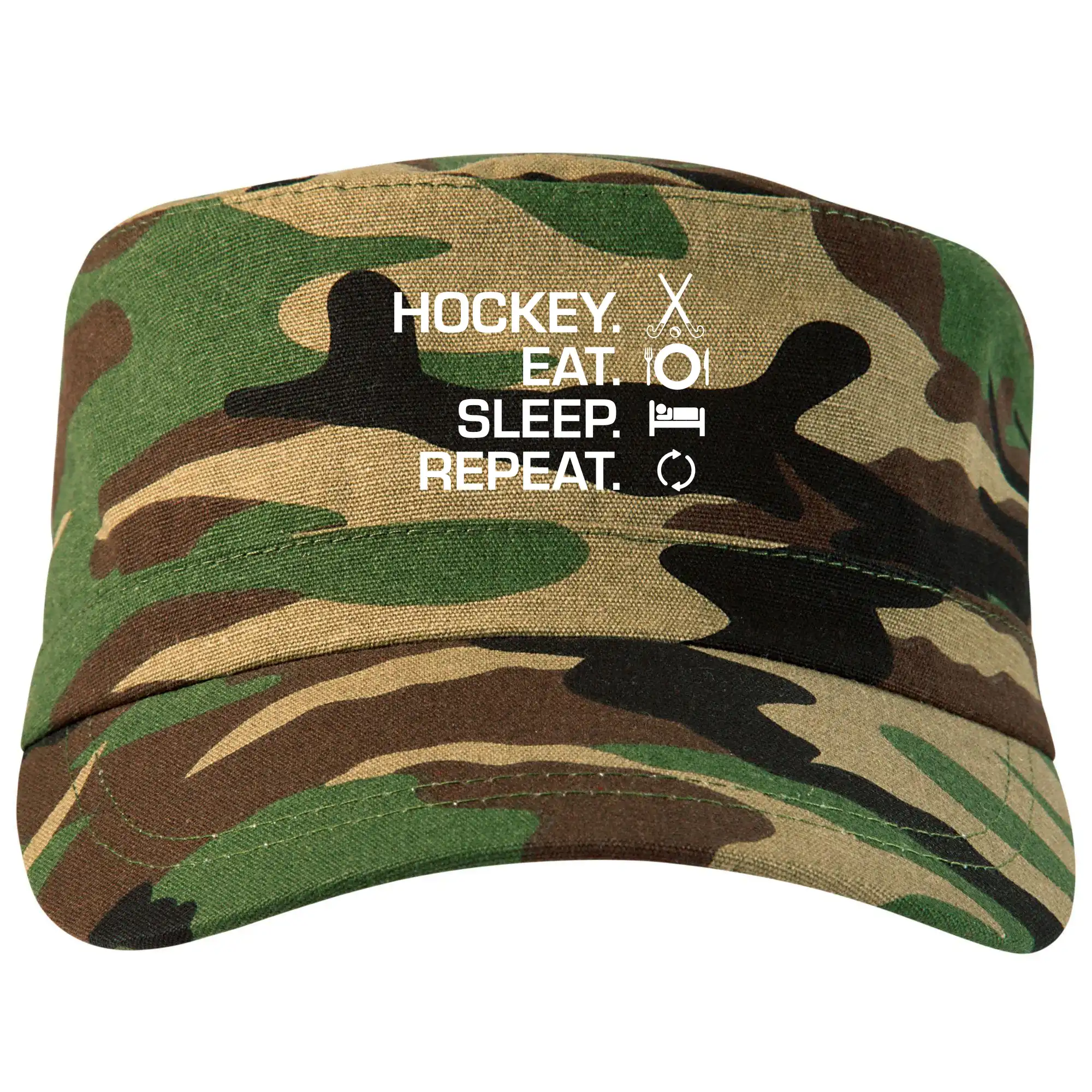 Ostatné športy - Pozemný hokej eat sleep repeat - Šiltovka CAMO
