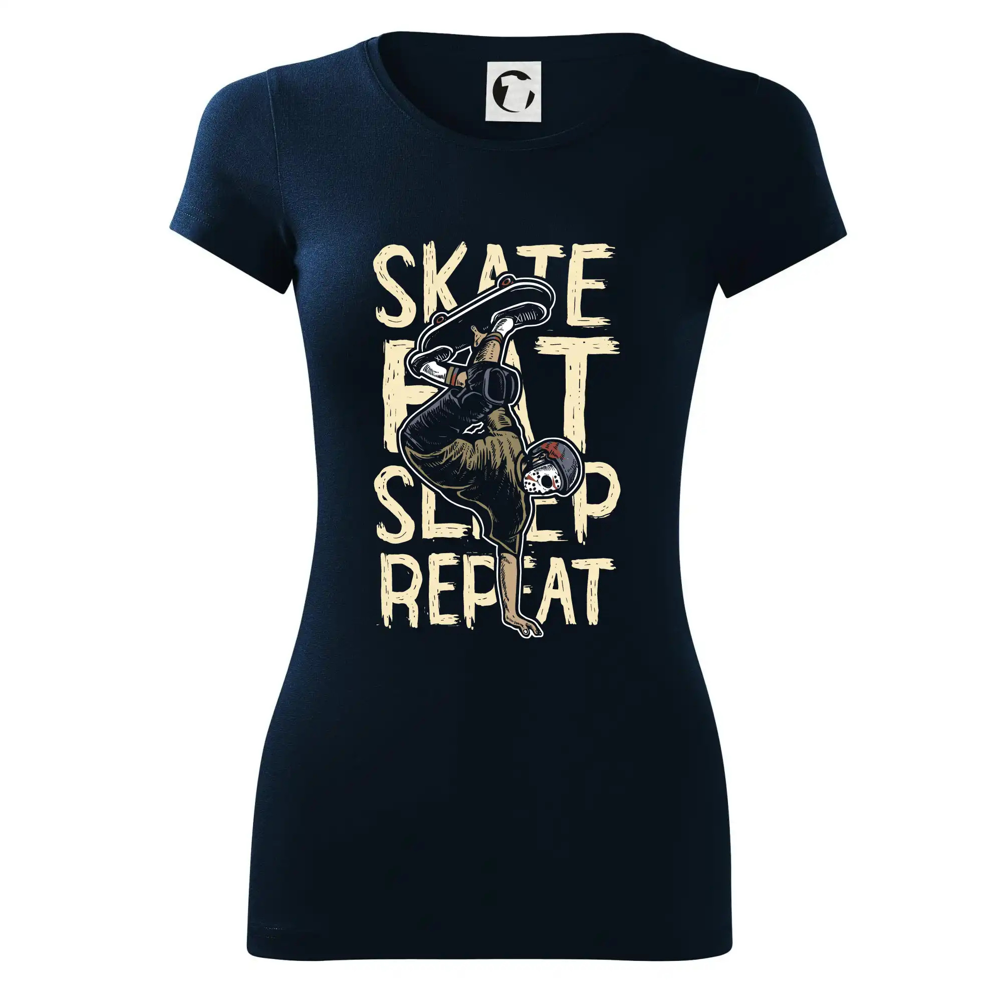Longboard a Skatebord - Skate Eat Sleep Repeat - Dámske tričko Glance - Priliehavejší strih