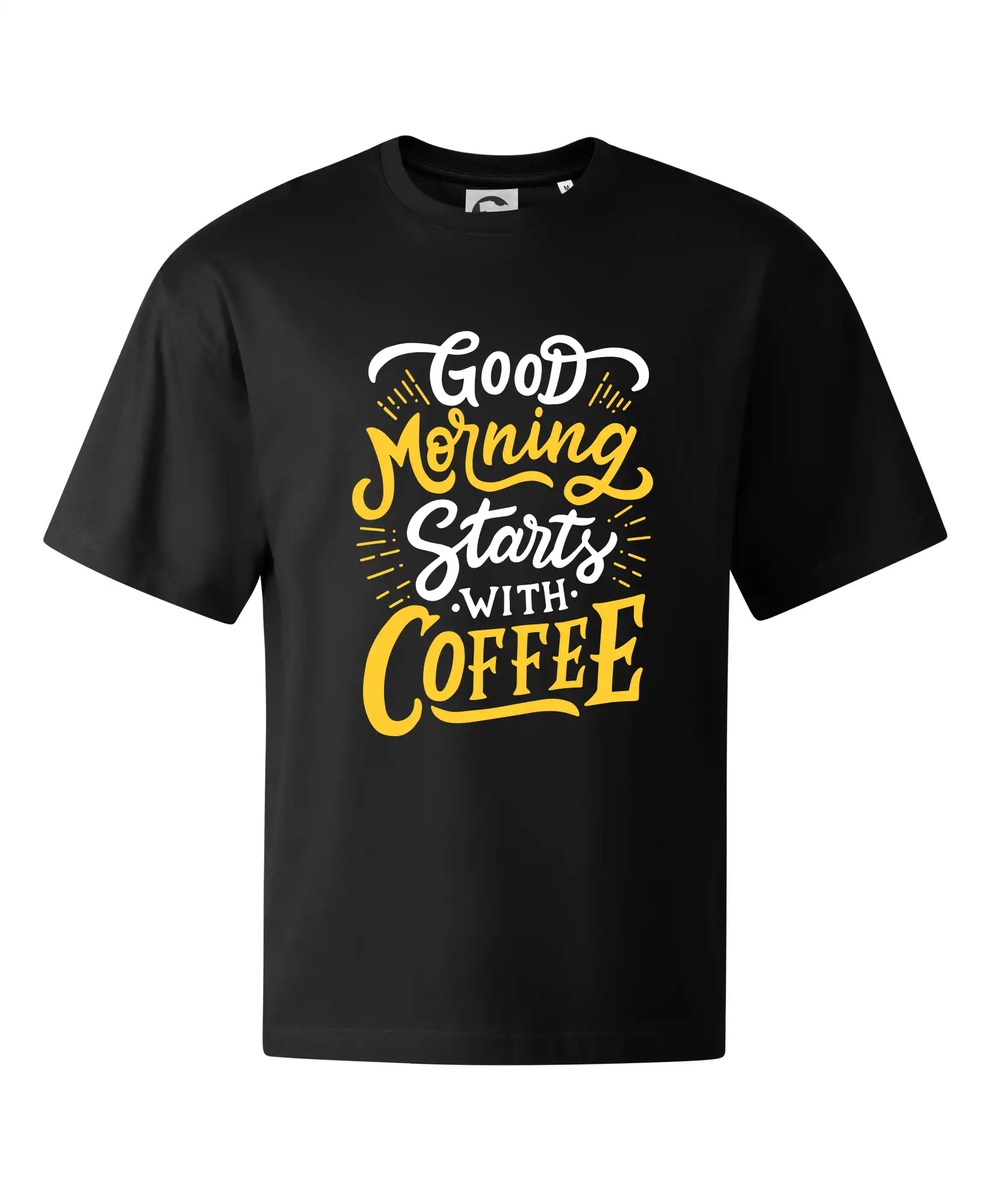 Motívy pre baristu a milovníkov kávy - Good Morning Starts with Coffee - Stage unisex - OVERSIZE