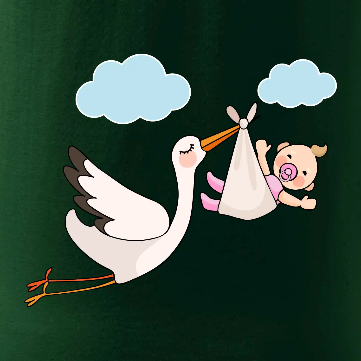 Čáp čekáme miminko - holka