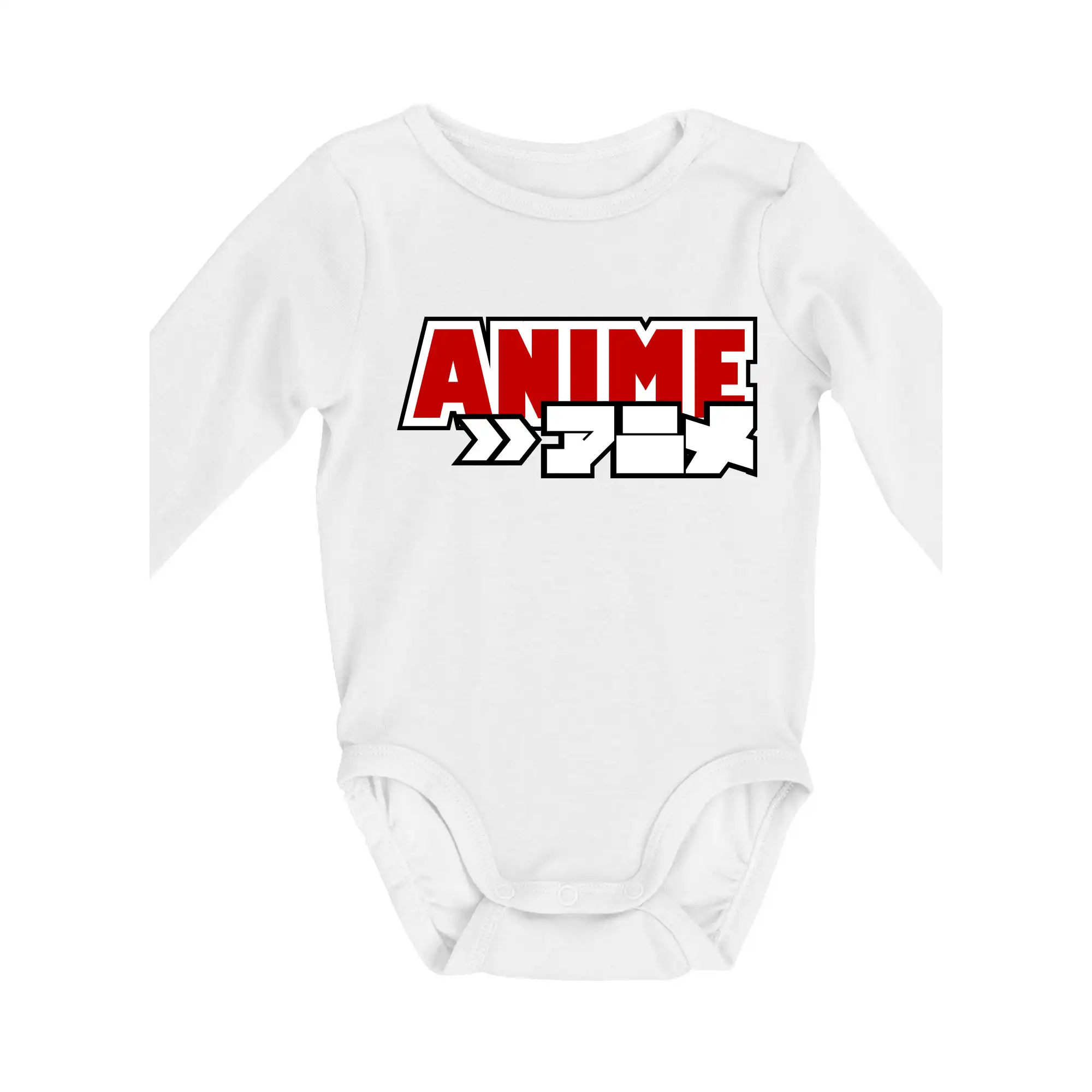 Ostatné nápisy - Anime nápis červený - Body dojčenské s dlhým rukávom
