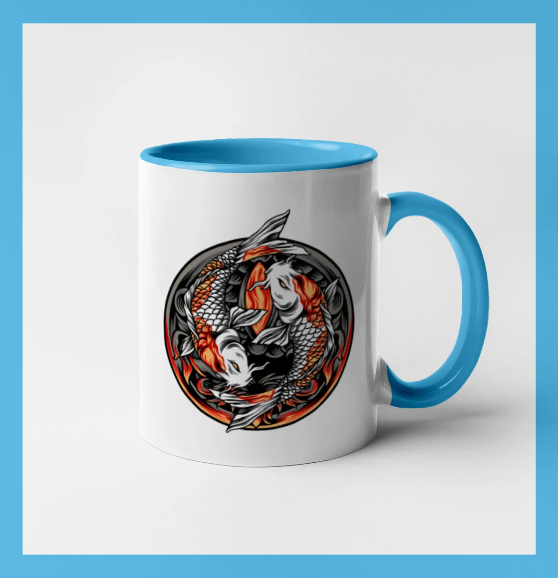 Tričká ryby - Yin & Yang Koi kapor - oranžový - Hrnček 