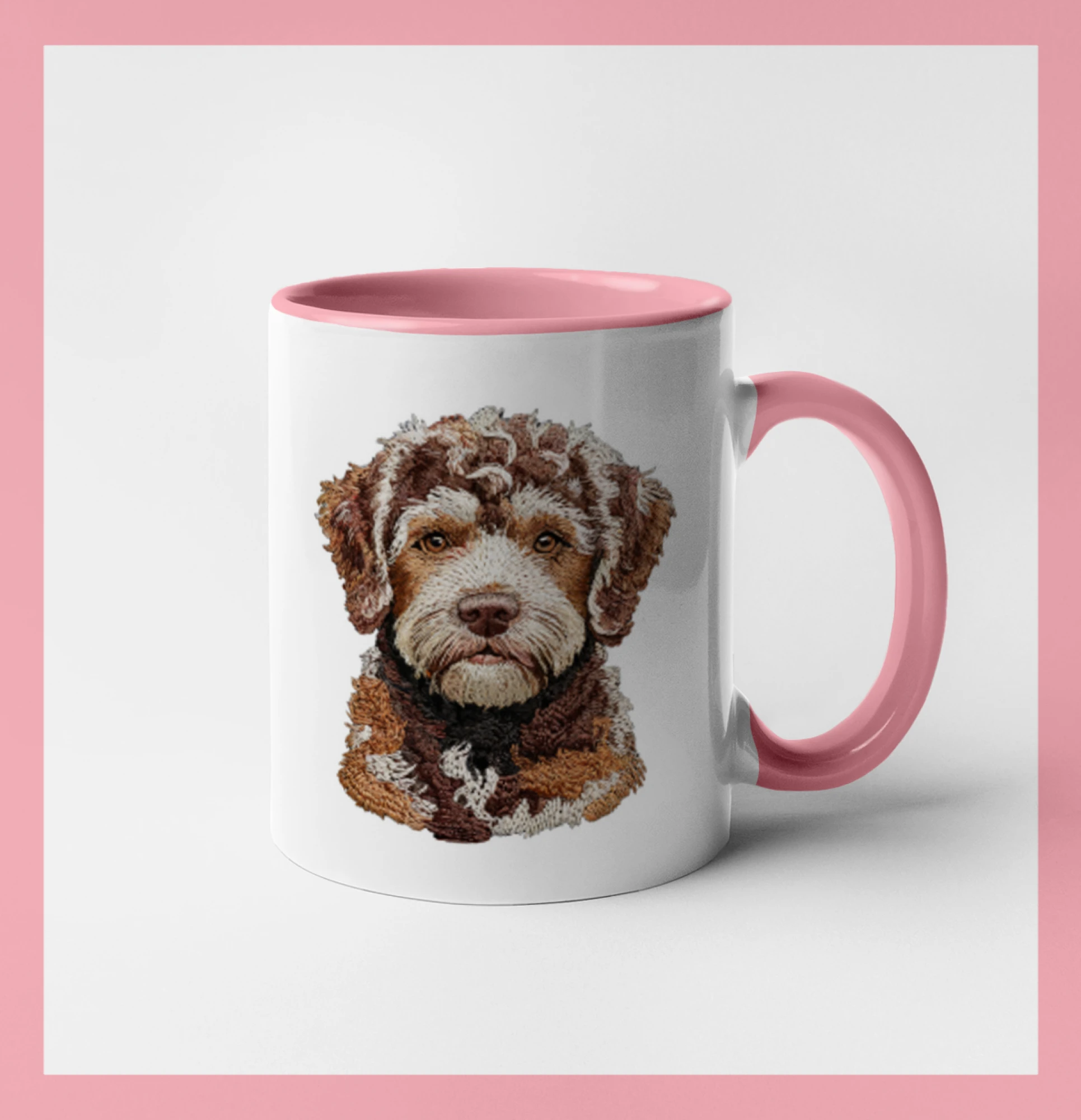 Ostatné psie plemená - Lagotto romagnolo vyšívaná hlava - Hrnček 
