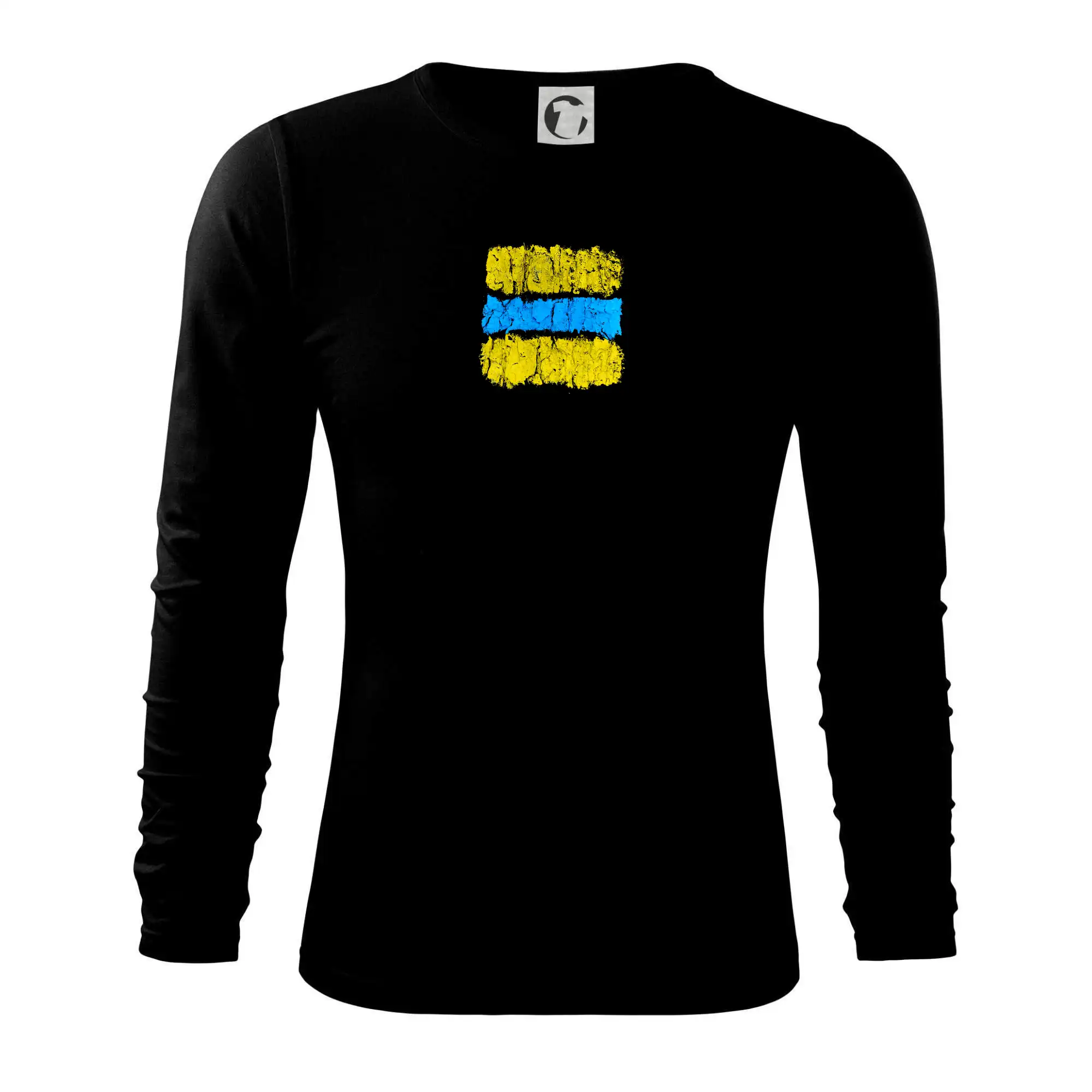 Tričko ako darček pre cyklistu - Turistická Cyklo značka - žlto modrá - Tričko s dlhým rukávom FIT-T long sleeve