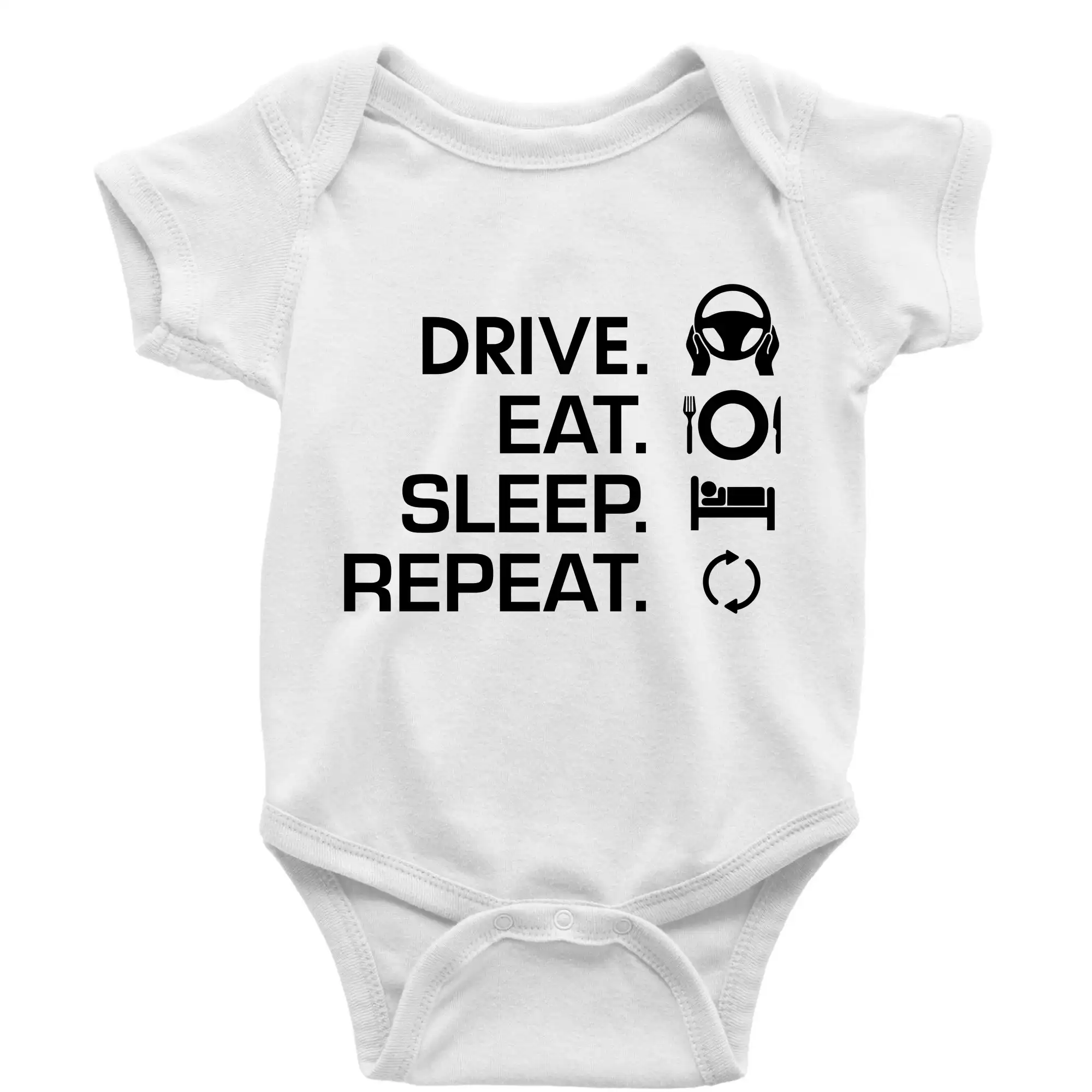 Auto tričká - Drive eat sleep repeat - Body dojčenské s krátkym rukávom