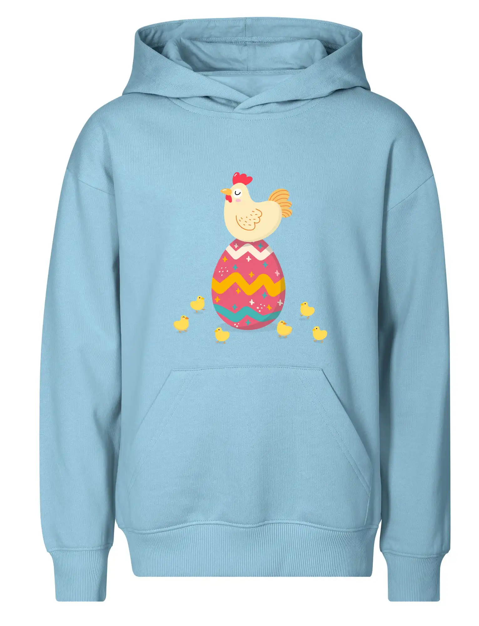 Sliepka sediaca na veľkonočnom vajci