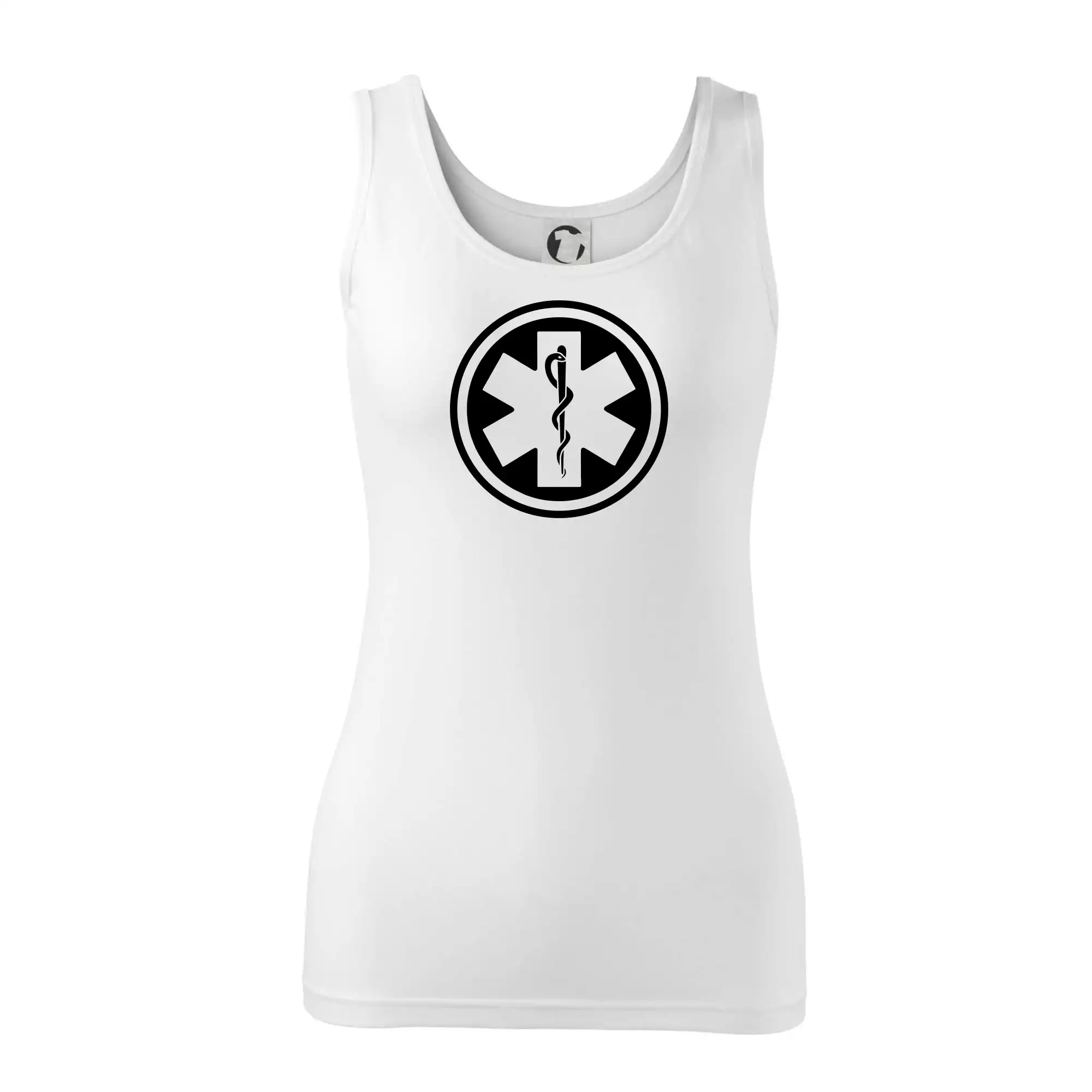 Tričká a mikiny pre záchranárov a lekárov - Kvalitné oblečenie pre zdravotníkov - Rescue logo samostatné guľaté - Dámske tielko