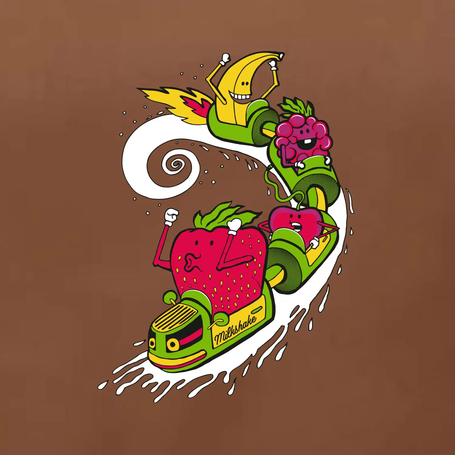 Milkshake vlak kreslený (Pecka design)