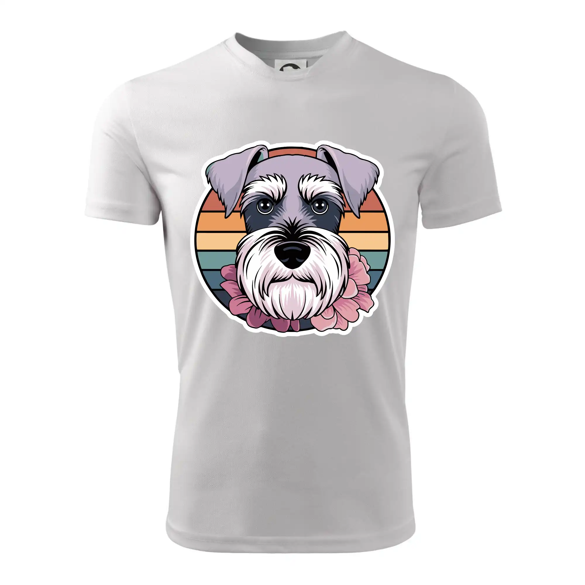 Knírač - fenka a květiny