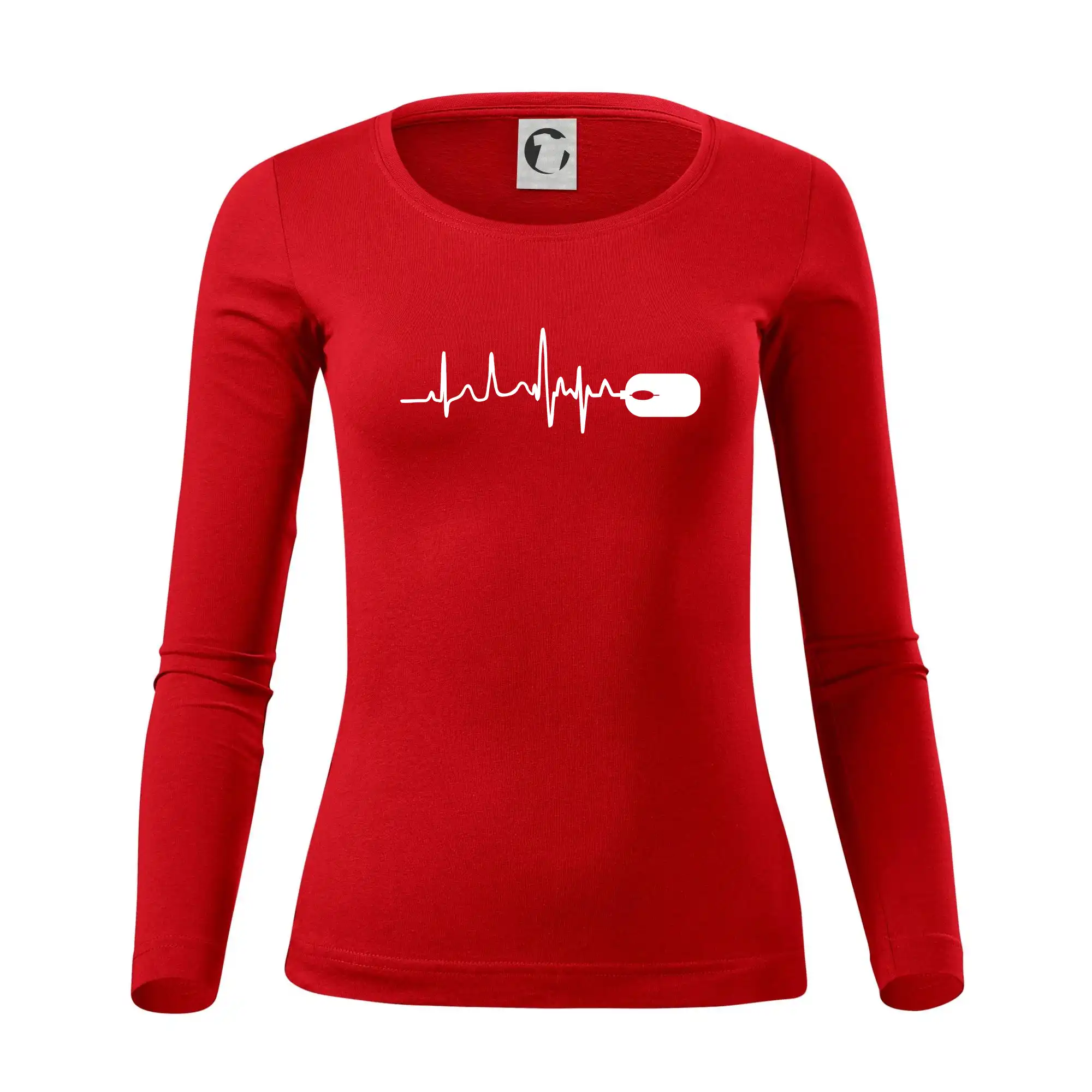 Tričká pre ajťákov - EKG myš - Dámske tričko FIT-T LS - zužené