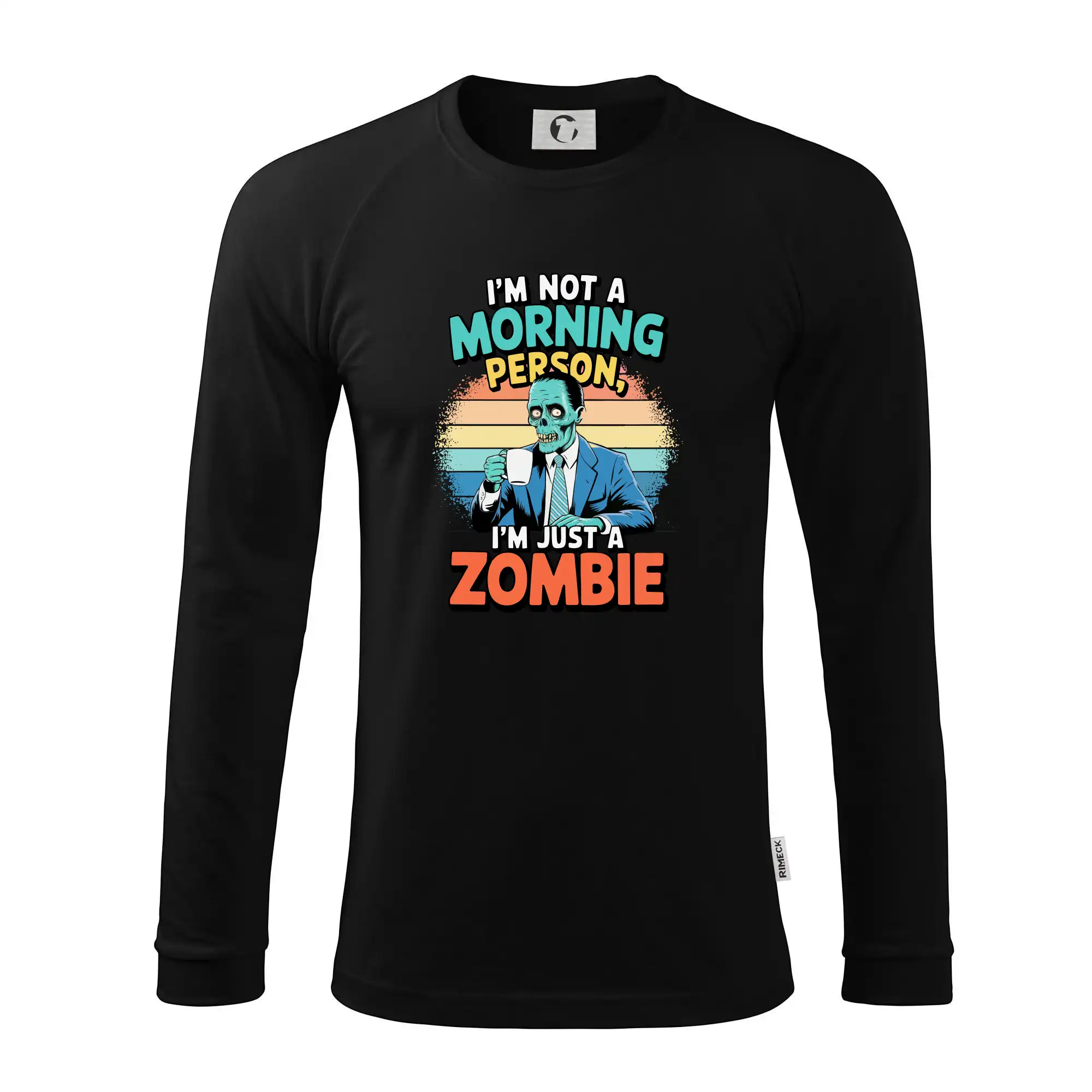 Ostatné nápisy - I'm not a morning person, I'm just a zombie - Pánske tričko s dlhým rukávom LS130