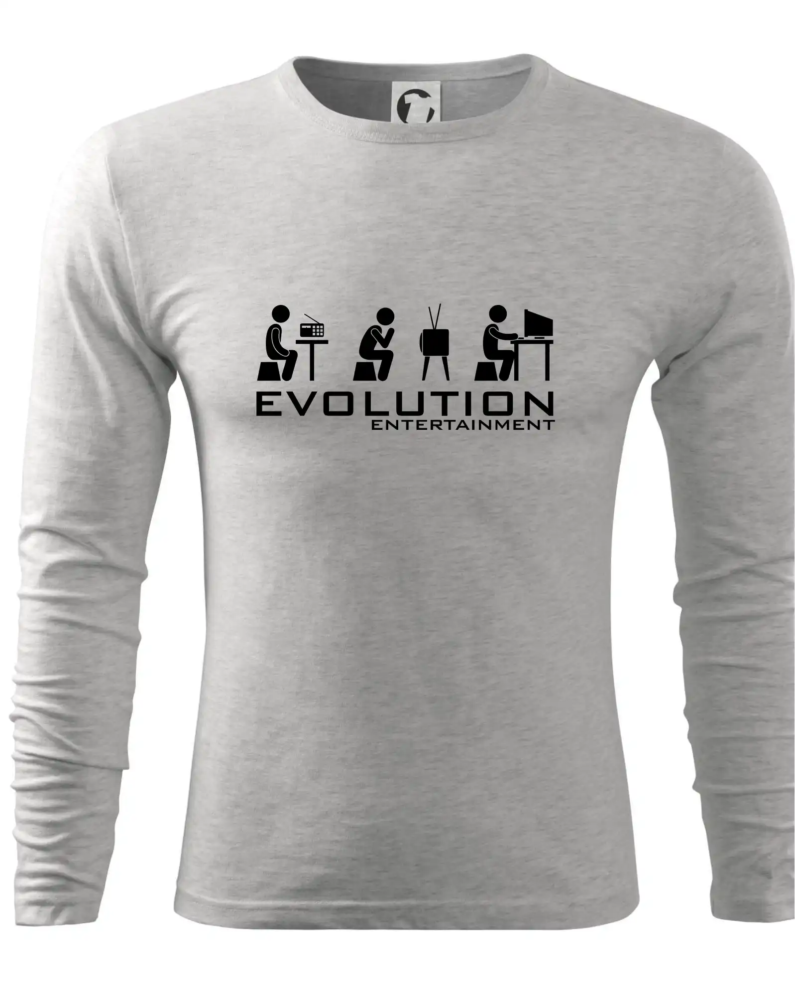 Tričká s potlačou evolúcia - Evolúcia zábavy - Tričko s dlhým rukávom FIT-T long sleeve