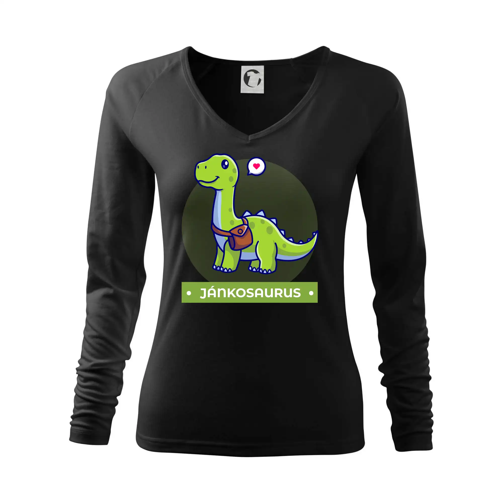 Detské tričká, mikiny a body s originálnymi potlačami | Veselé motívy pre chlapcov aj dievčatá - Dinosaurie mená - zelený dinosaurus - Tričko dámske Elegance