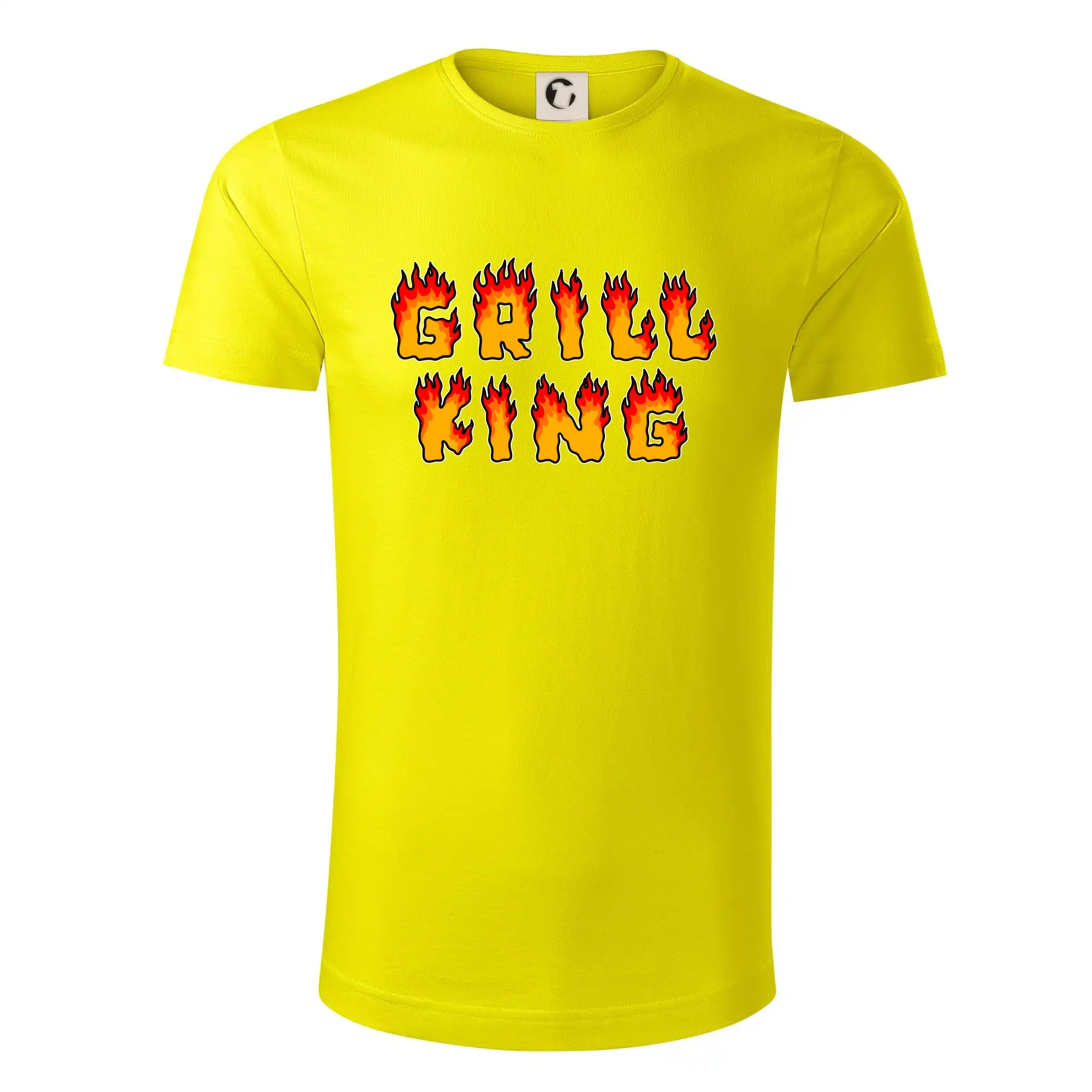 Tričká a zástery na grilovanie - Grill King ohnivý nápis - Tričko z organickej bavlny