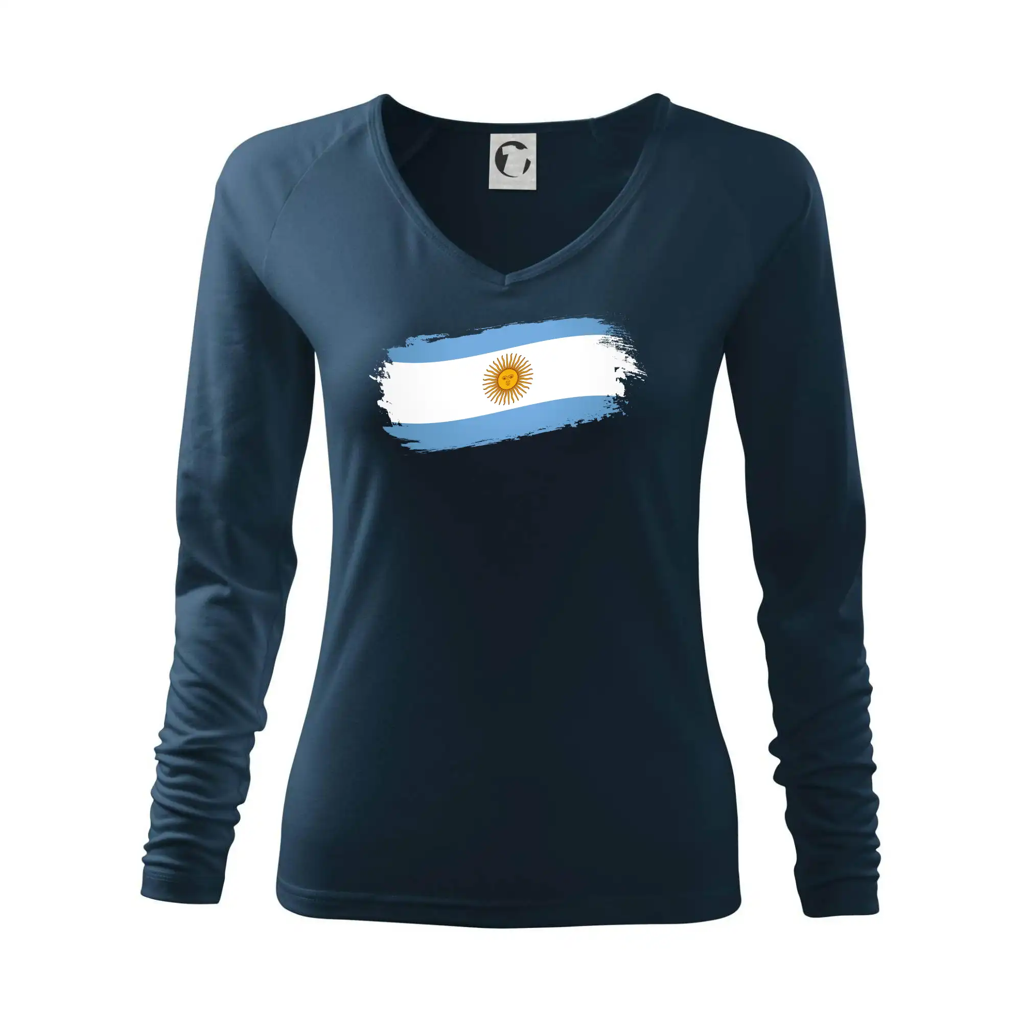 Motívy štátnych vlajok - Argentína vlajka obhrýzaná - Tričko dámske Elegance