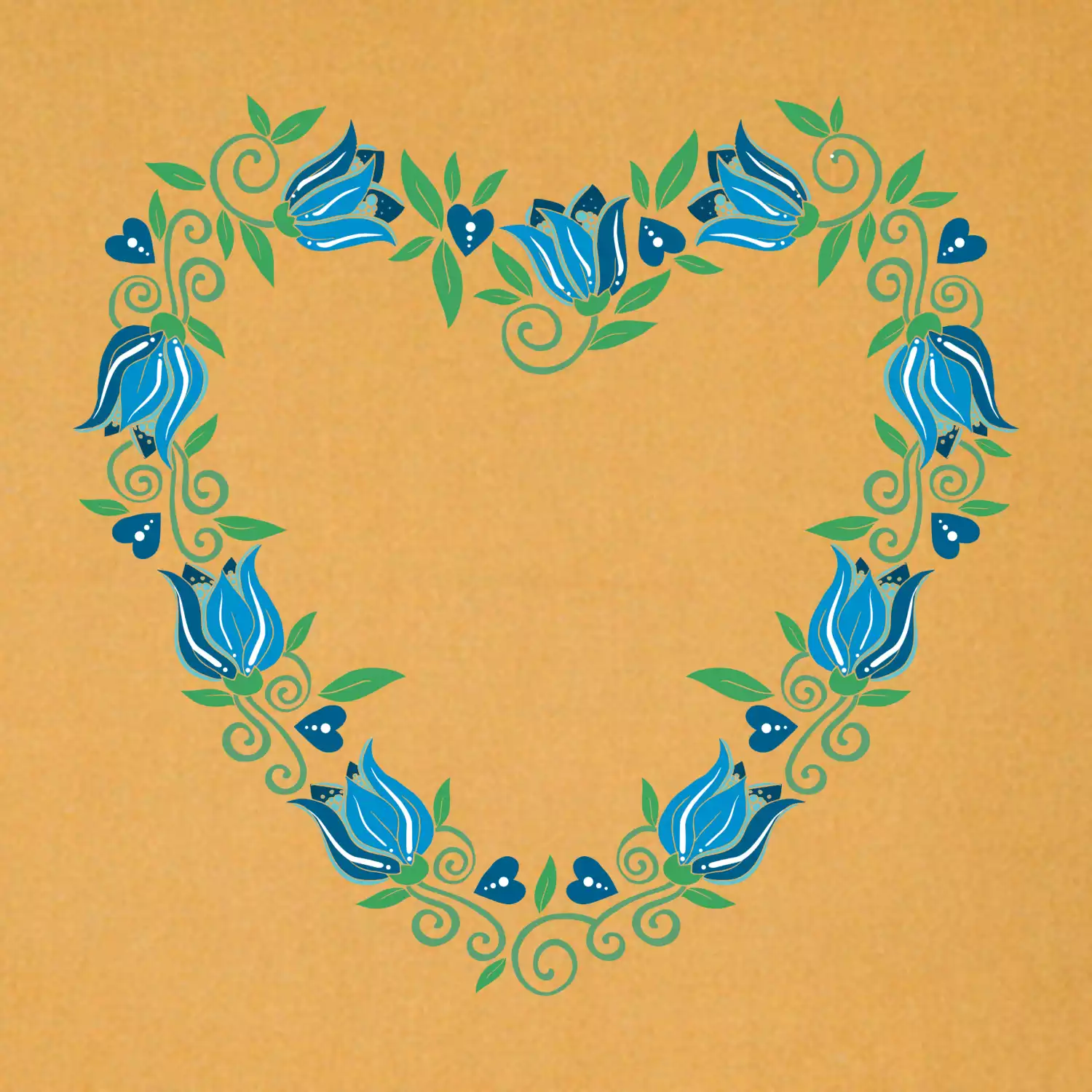 Modré tulipánové srdiečko (Pecka design)