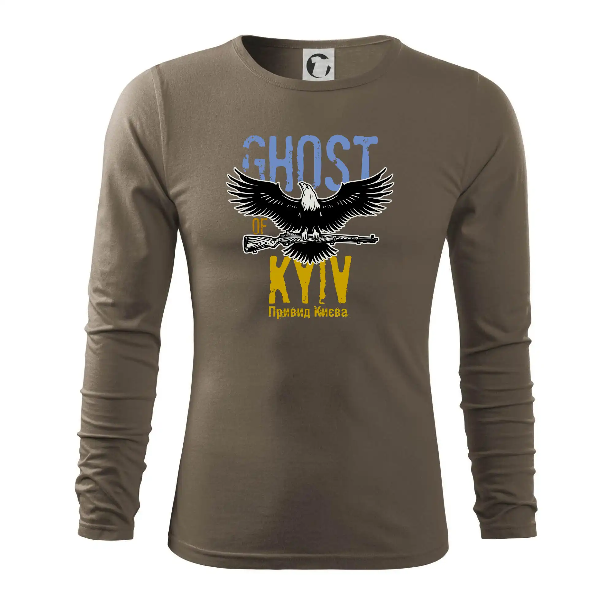 Tričká s vlajkou ukrajiny - Ghost of Kyiv - Orel - Tričko s dlhým rukávom FIT-T long sleeve