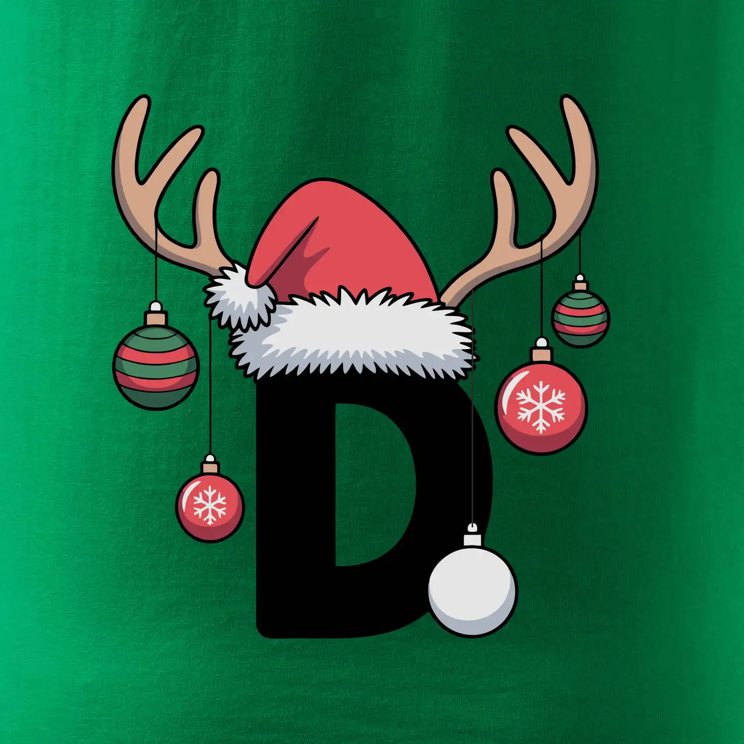 Vanoční rodinná trička - písmeno a čepice