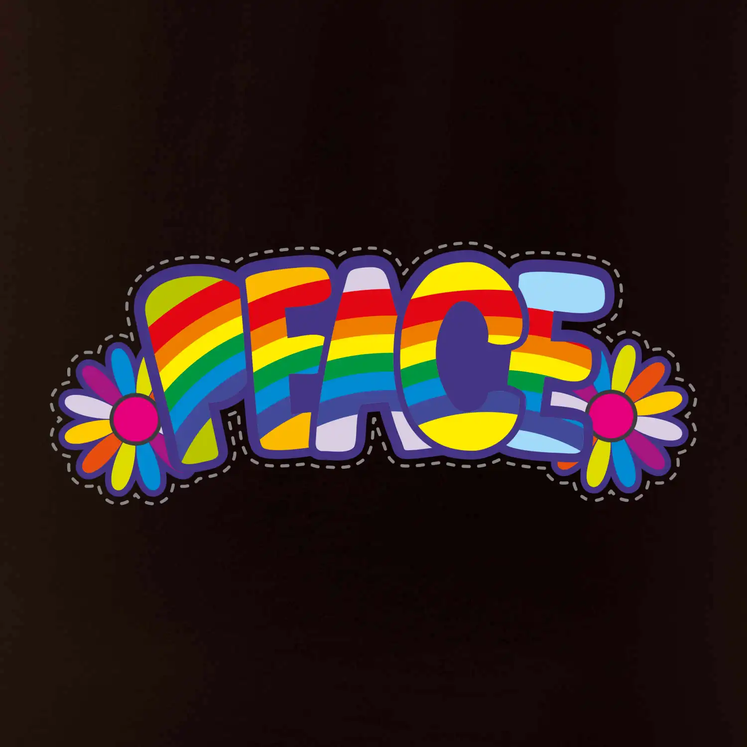 Peace nápis duhový