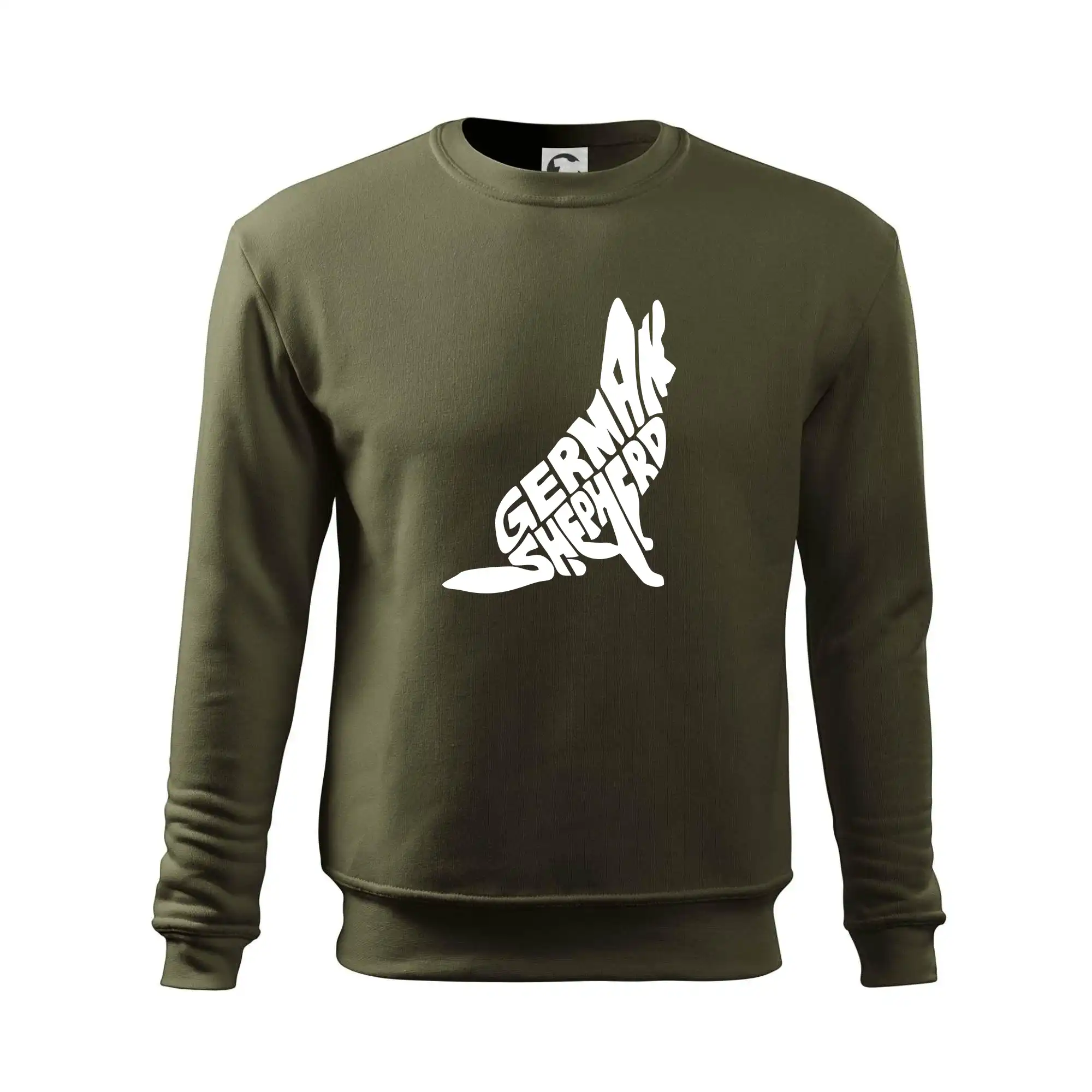 Německý ovčák sedící napis