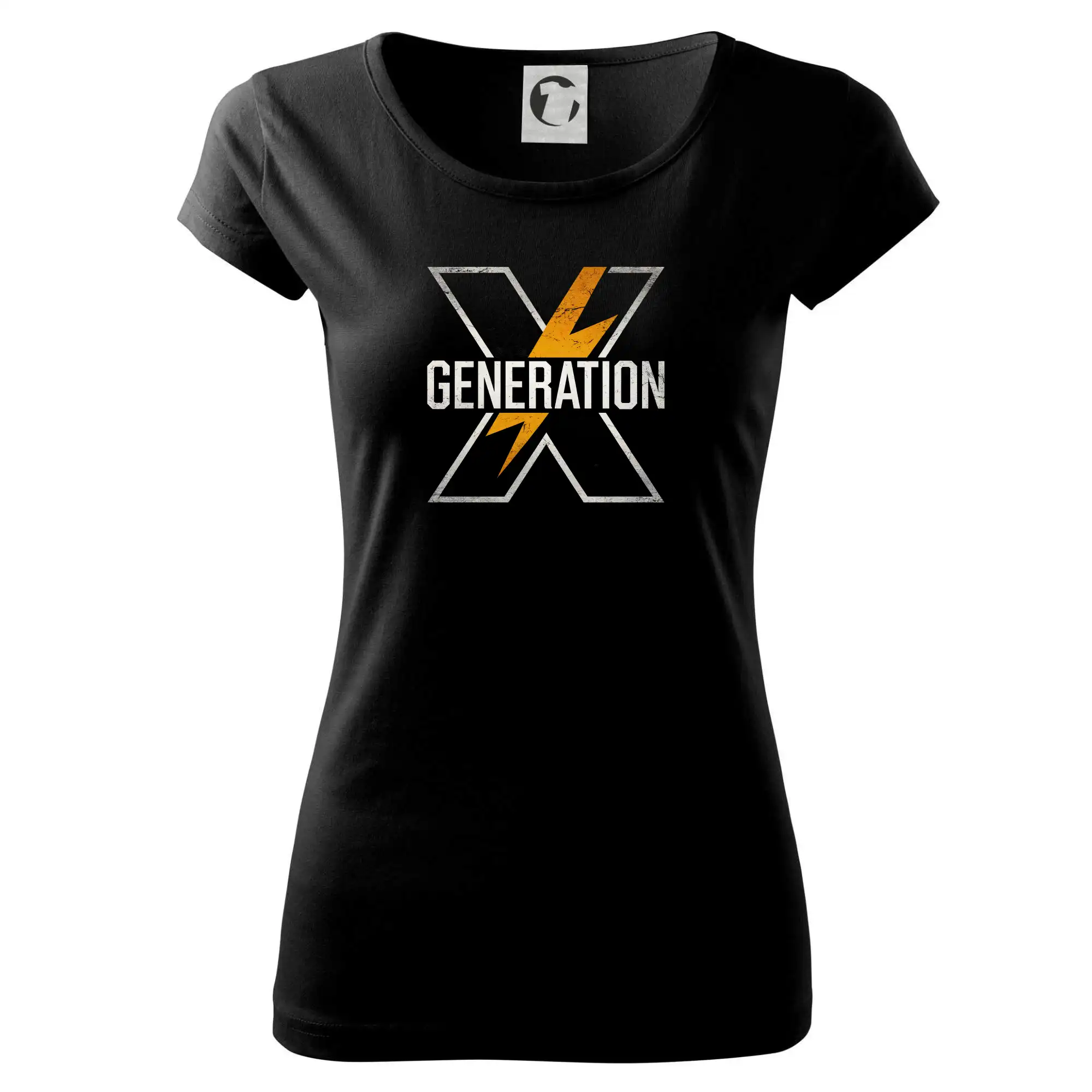Tričká s motívmi ktoré frčia na internete - Generace X (Gen X) - Oranžové X - Dámske tričko Pure