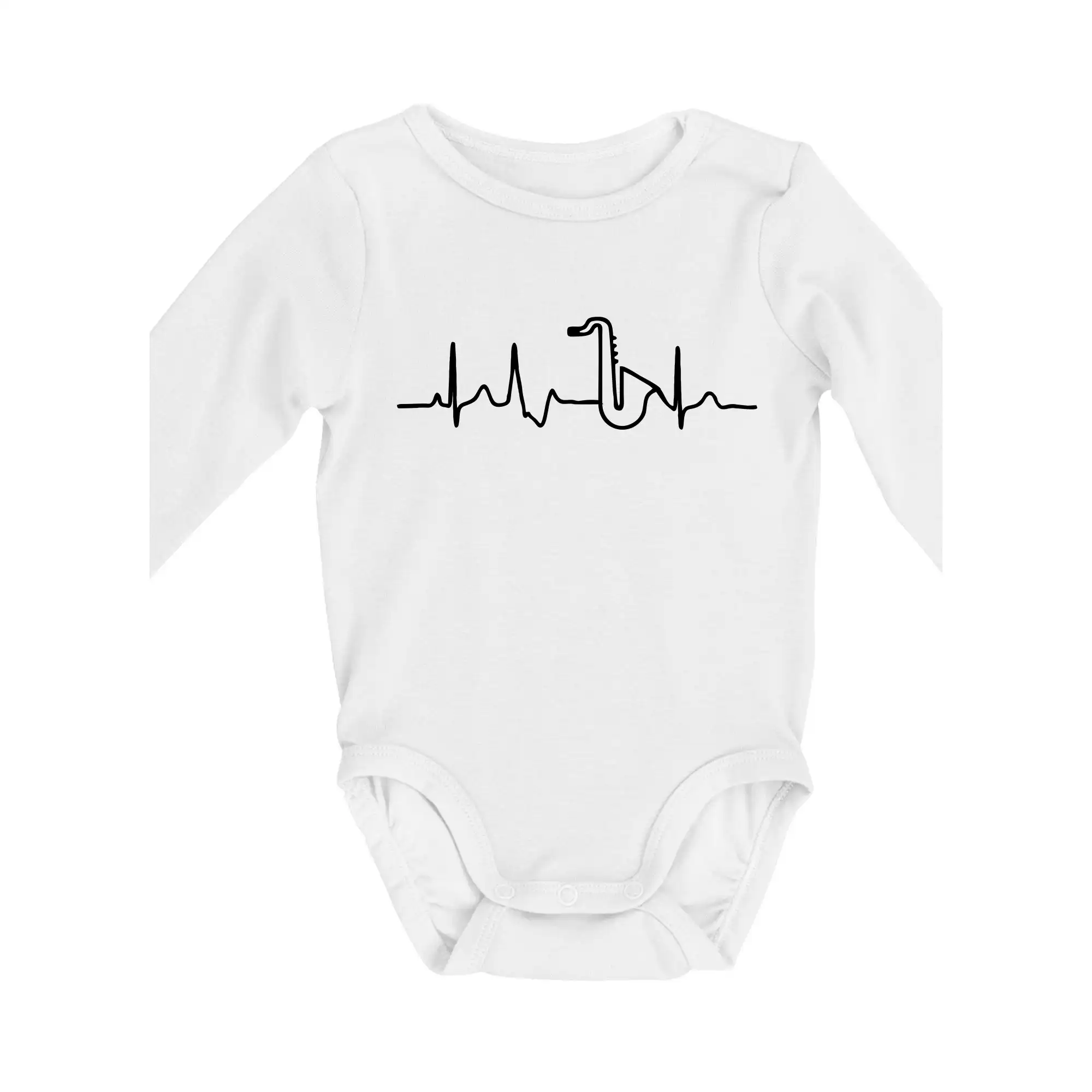 Saxofón ekg - Body dojčenské s dlhým rukávom