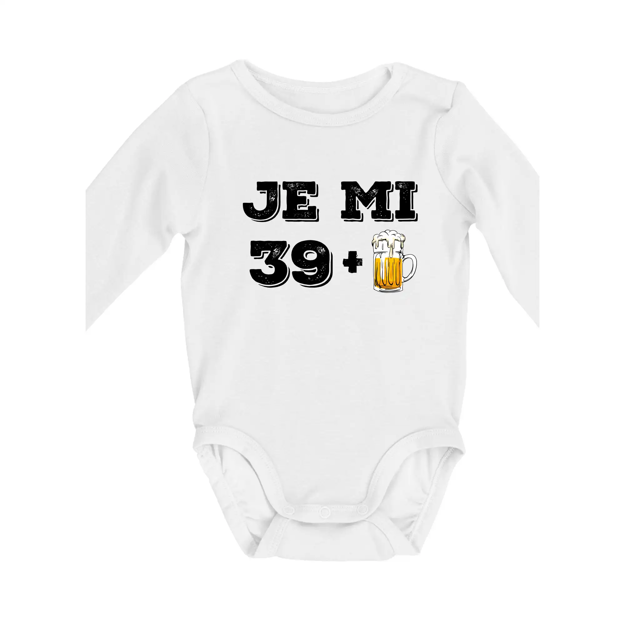 Tričko k štyridsiatke - Je mi 40 pivo - Body dojčenské s dlhým rukávom