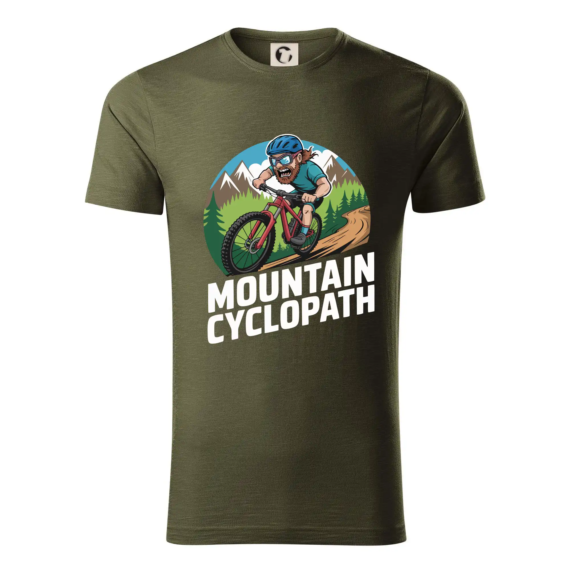 Tričko ako darček pre cyklistu - Mountain cyclopat plnovous - Tričko z organickej bavlny