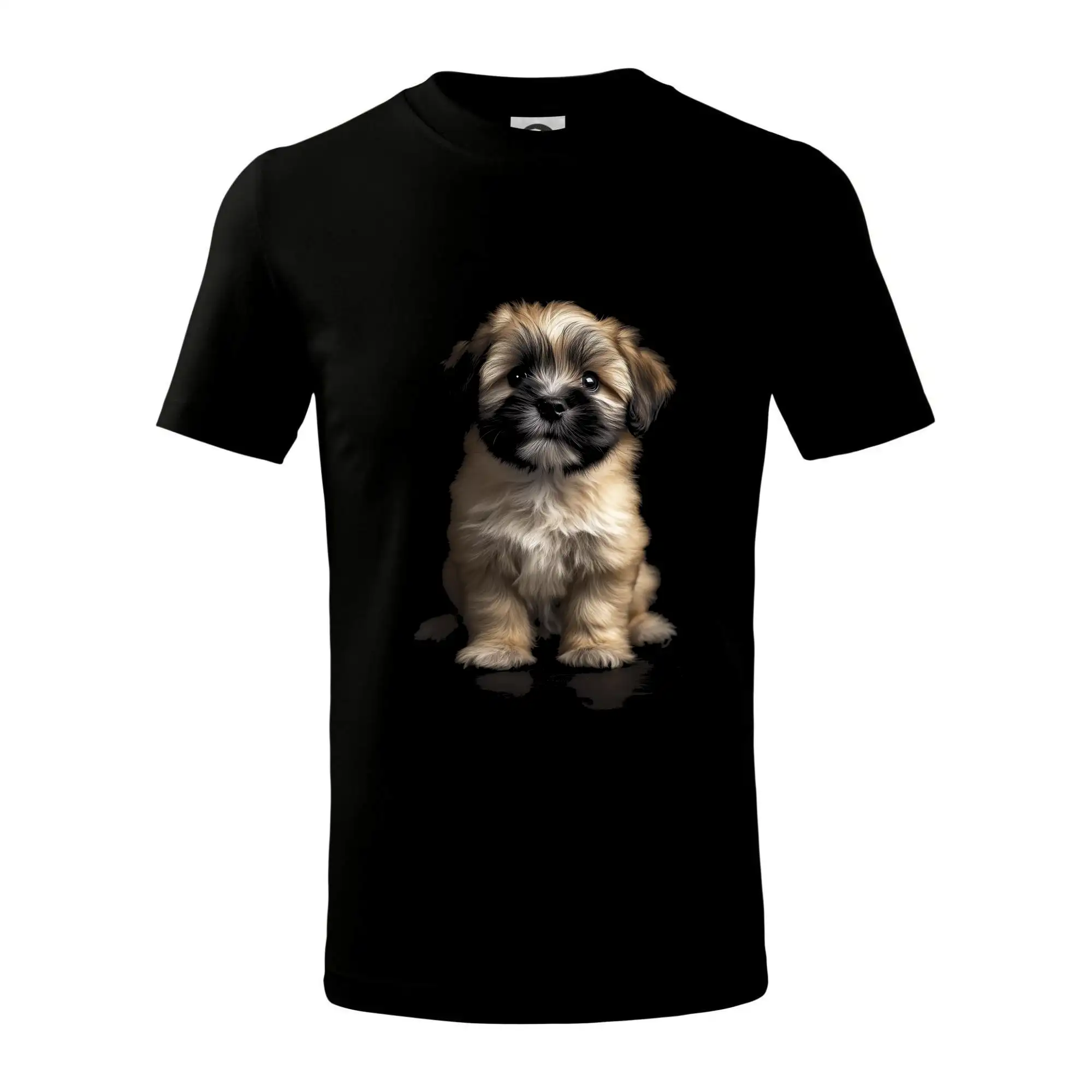 Ostatné psie plemená - Lhasa Apso šteňa čierna fotka - Tričko detské bavlnené