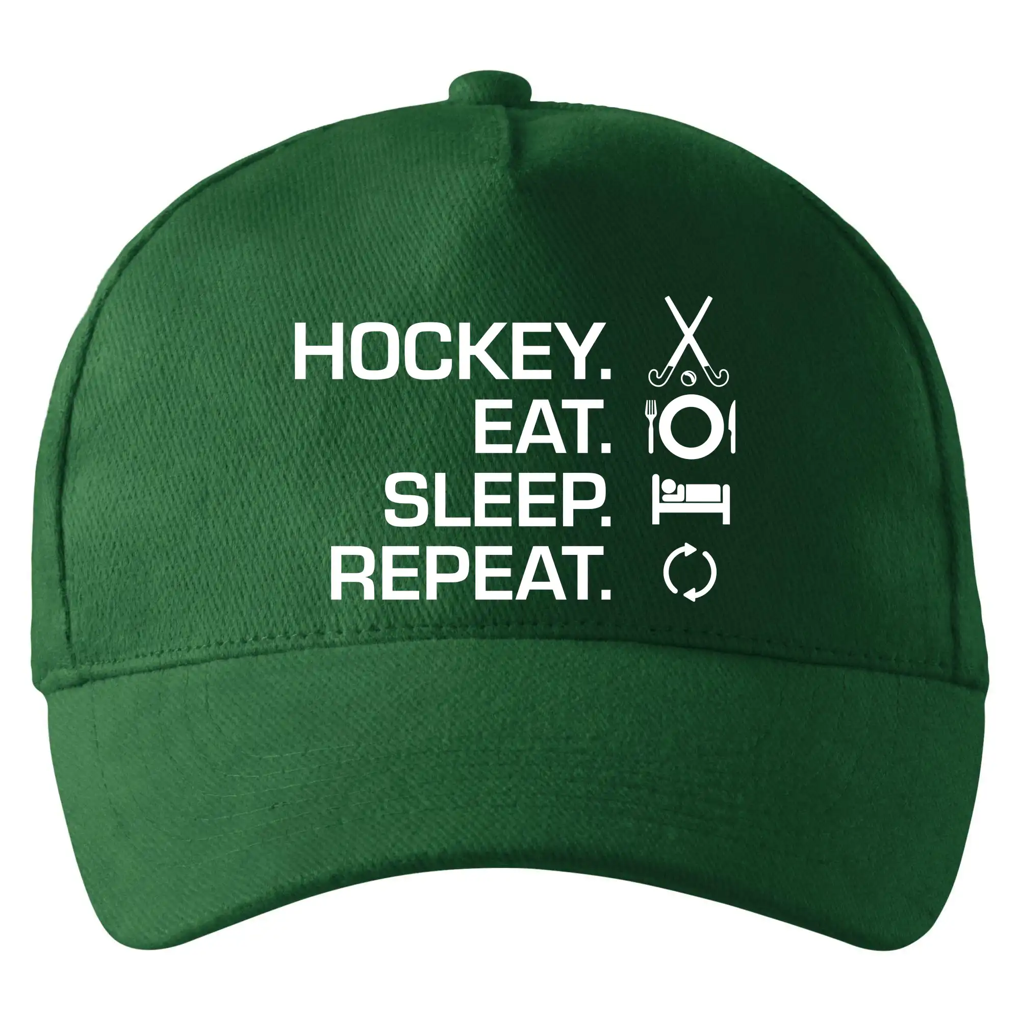 Ostatné športy - Pozemný hokej eat sleep repeat - Šiltovka so zahnutým šiltom a mosaznou sponou