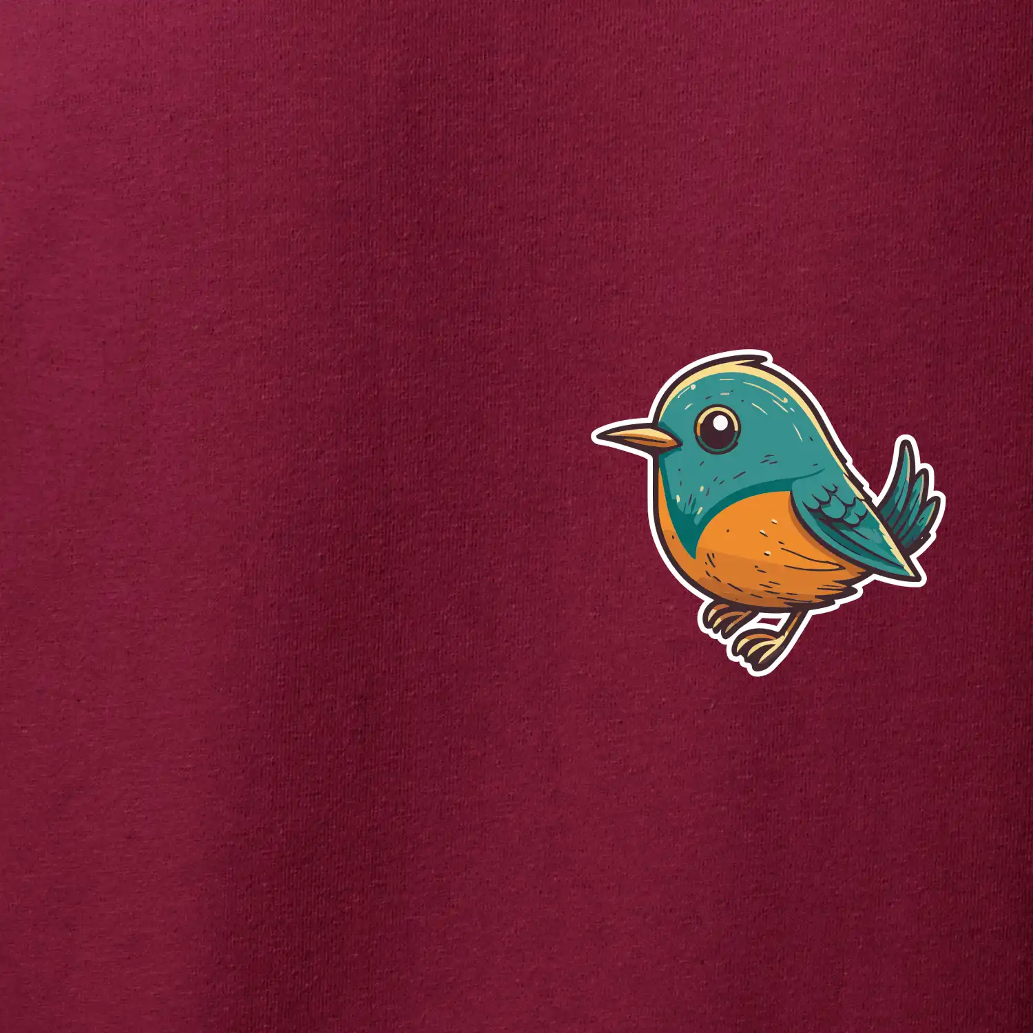 Ptáček kreslený na prsu