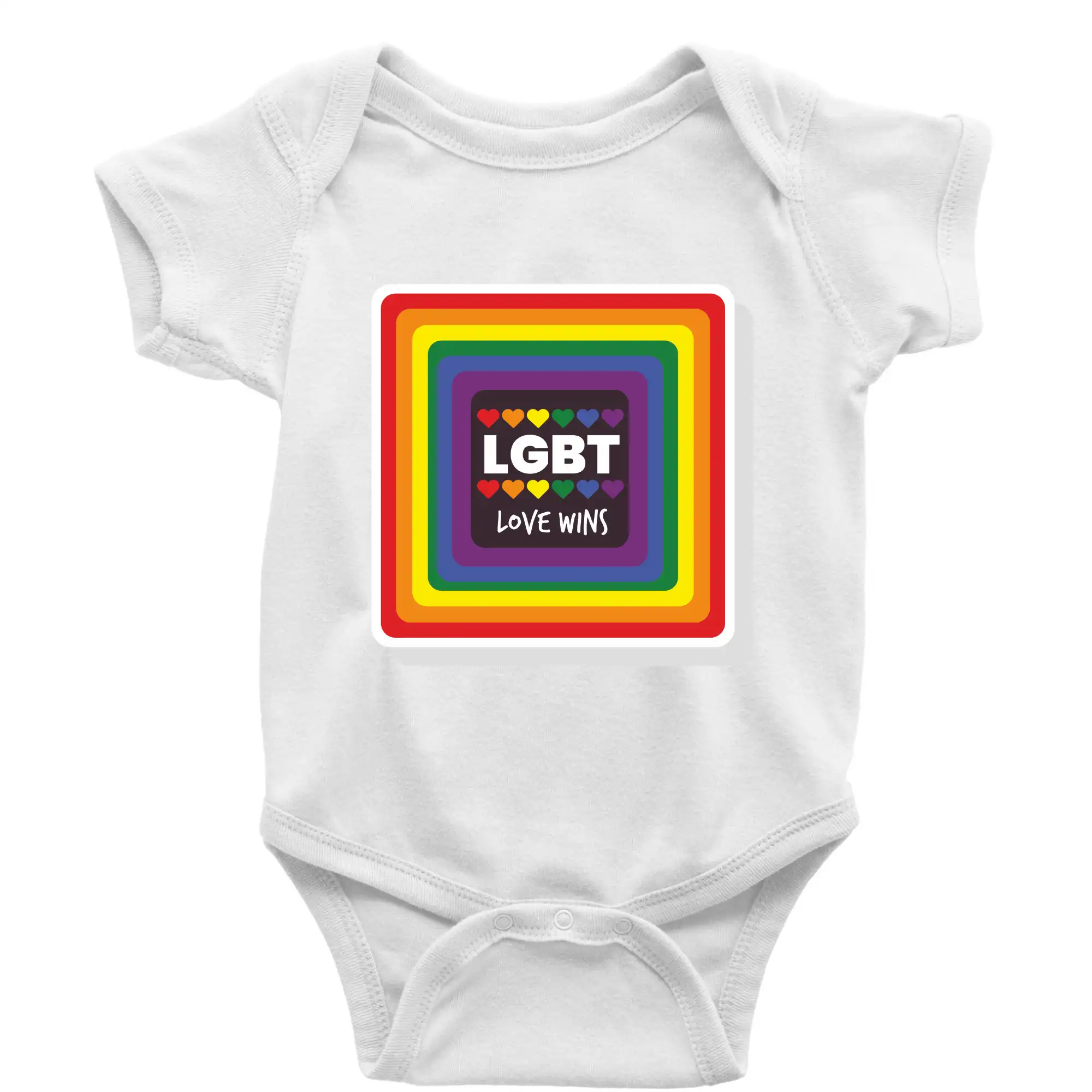 Tričká pre LGBT a Queer komunitu - Love wins štvorec - Body dojčenské s krátkym rukávom