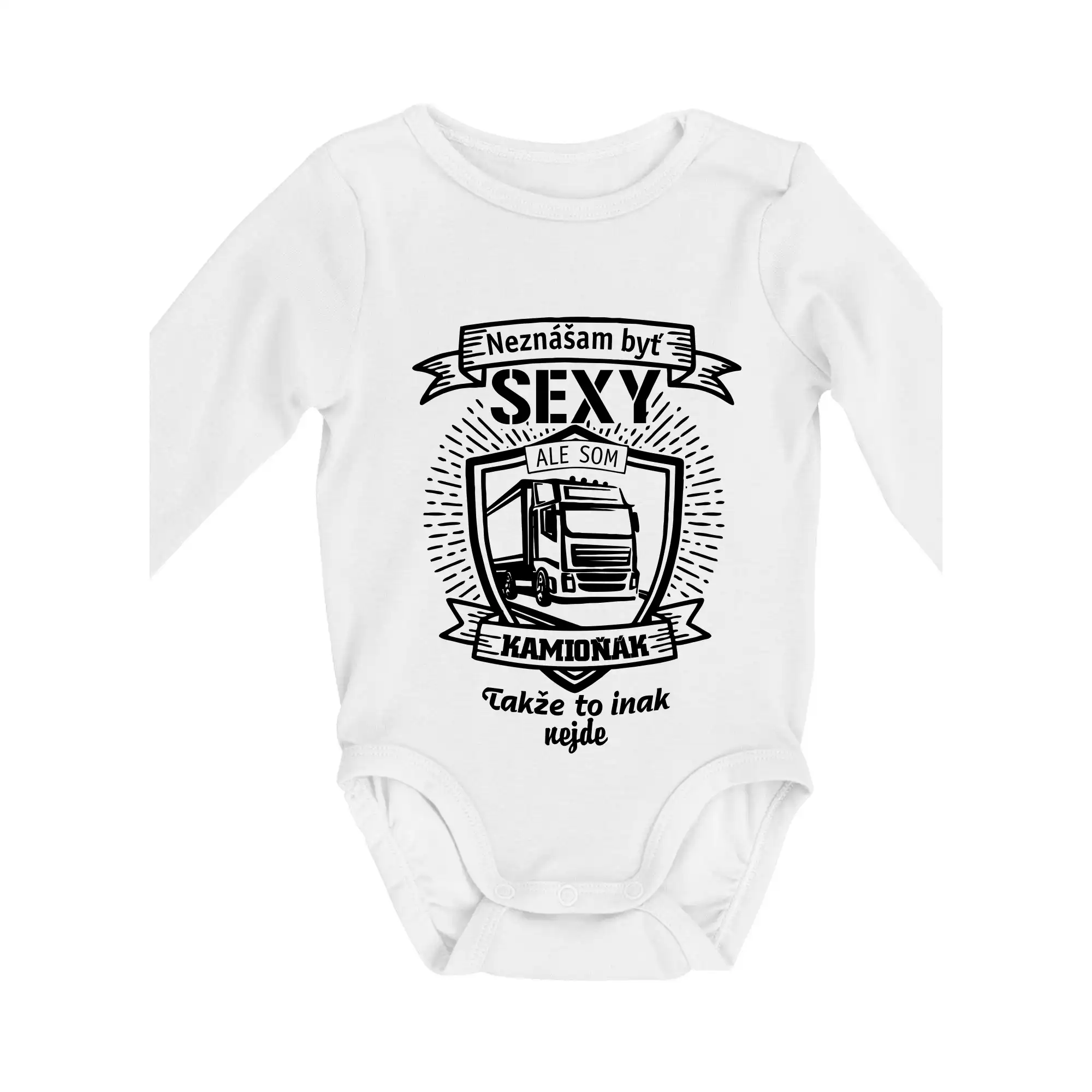 Tričká s kamionmi a nákladiakmi - Neznášam byť sexy - Kamioňák ERB - Body dojčenské s dlhým rukávom