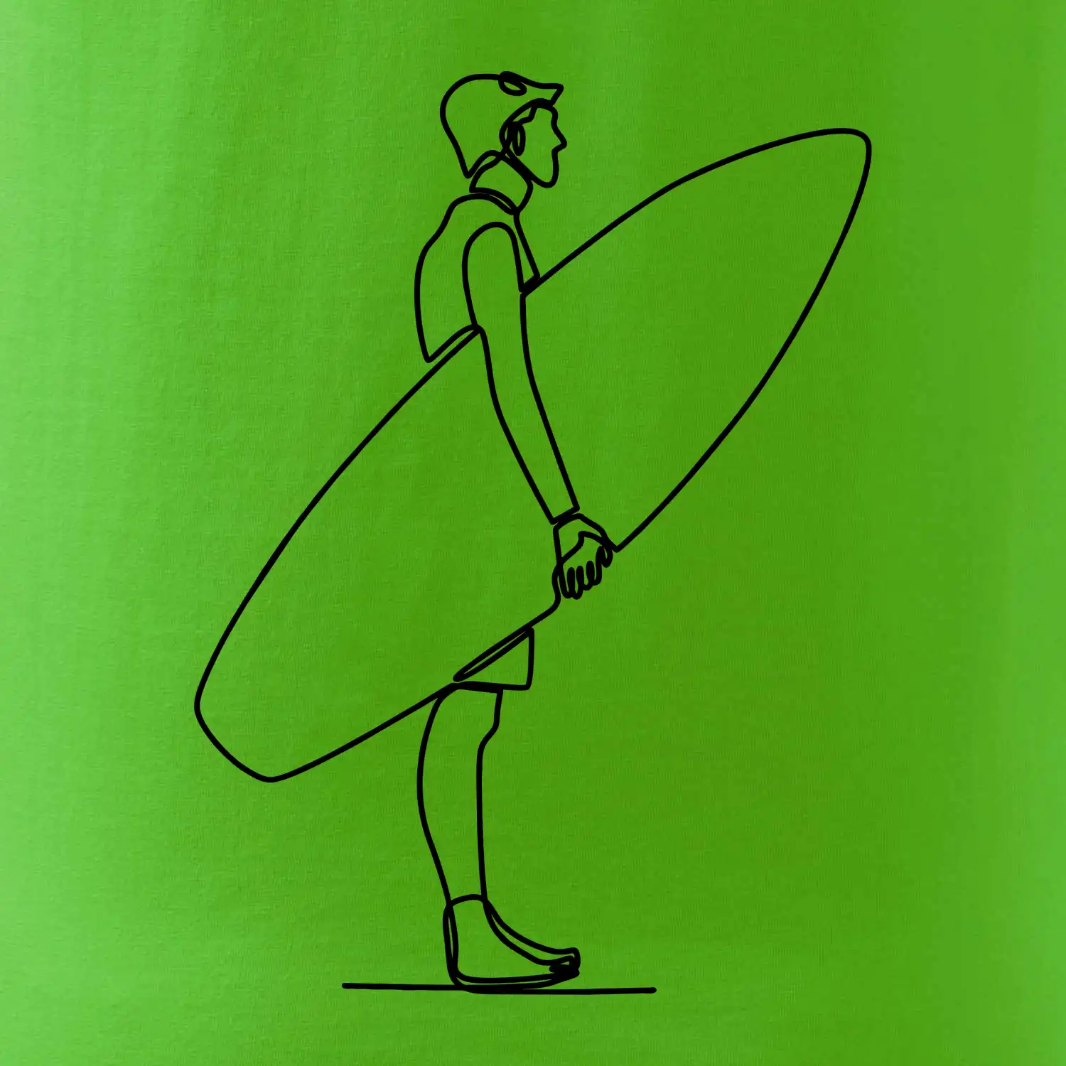 Surfař stojící jedním tahem