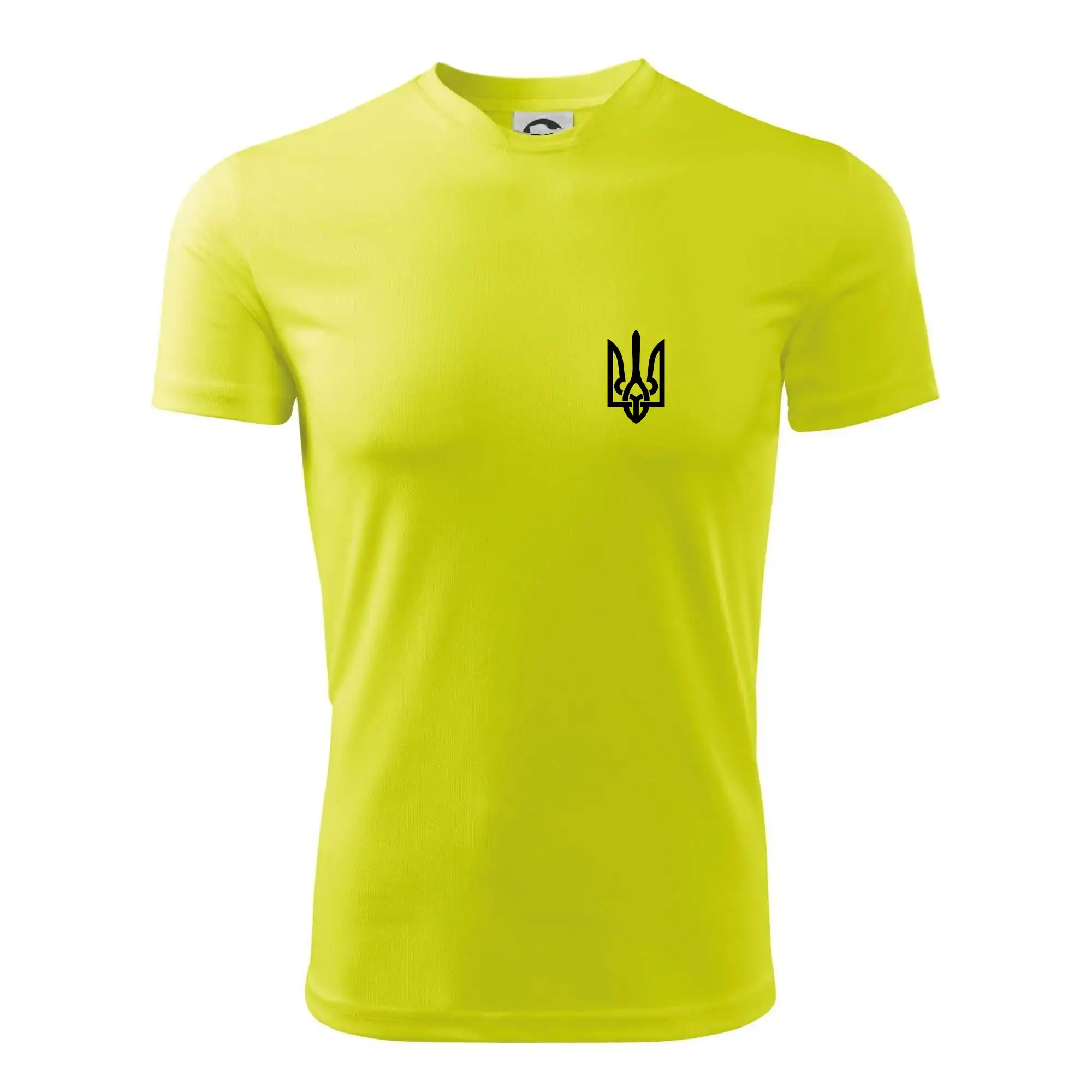 Tričká s vlajkou ukrajiny - Ukrajina trojzubec prsník - Pánske tričko Fantasy športové