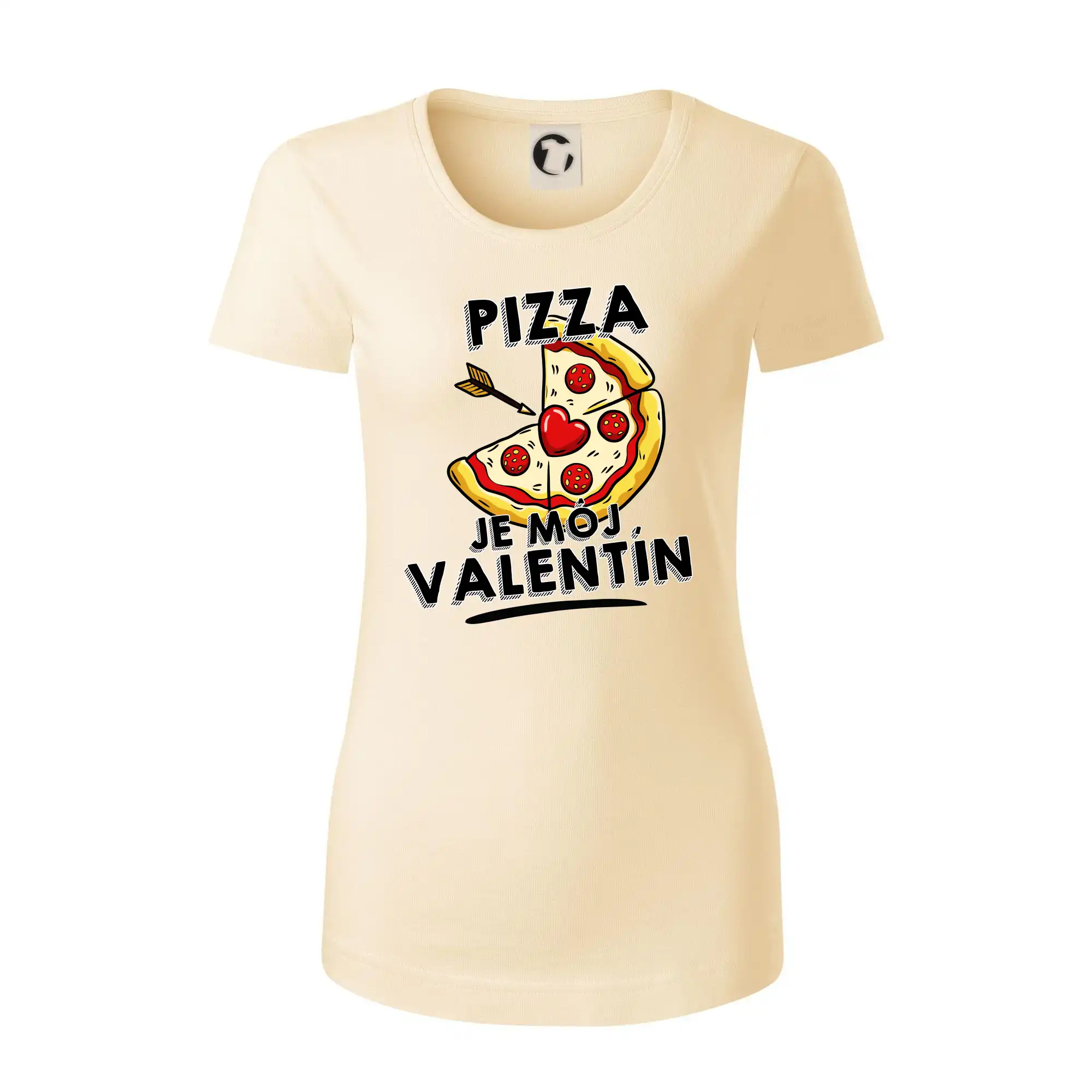 Tričká pre zamilovaných - Pizza je môj Valentín - Dámske tričko z organickej bavlny Origin (GOTS)