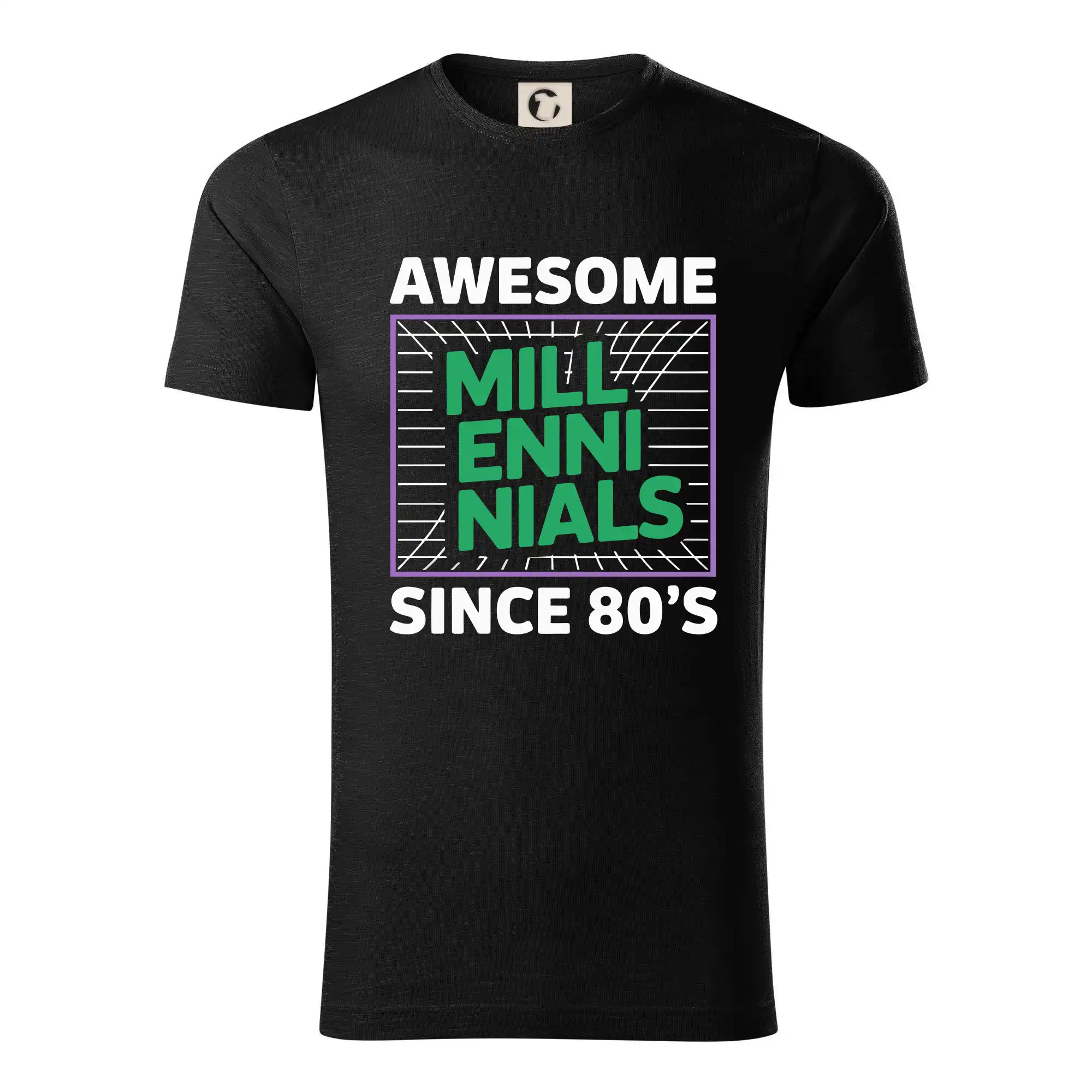 Tričká s motívmi ktoré frčia na internete - Generace Y - Zelený Awesome Millennials Since 80's - Tričko z organickej bavlny