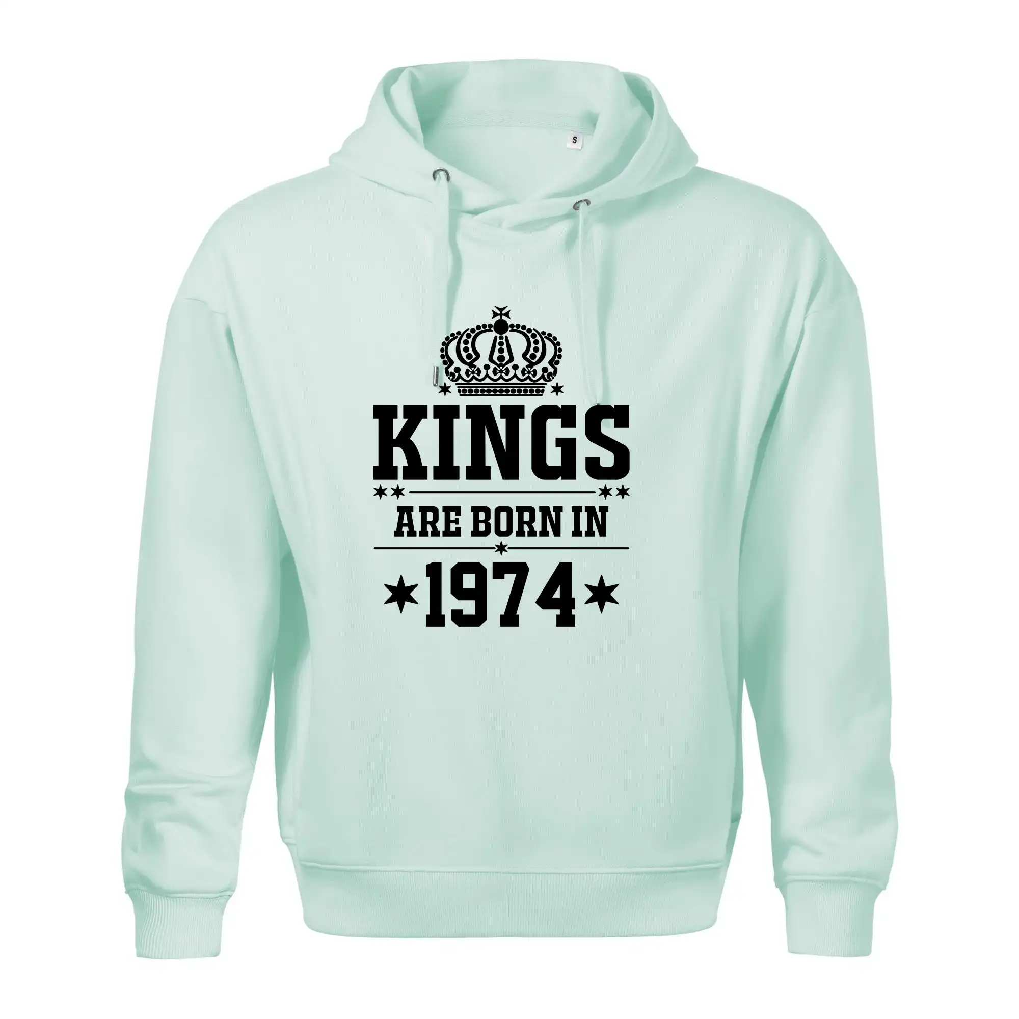 Trička s ročníkom 1974 - Kings are born in 1974 - Oversized mikina pánska Moon - kratšia + širšia