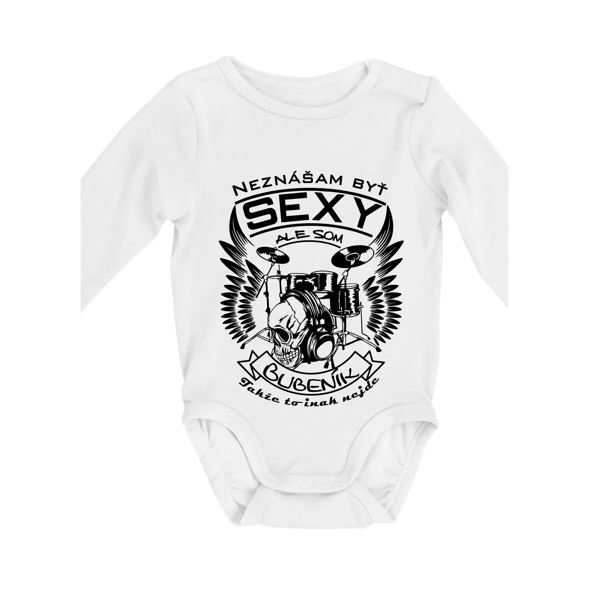 Neznášam byť sexy - Neznášam byť sexy - bubeník - Body dojčenské s dlhým rukávom